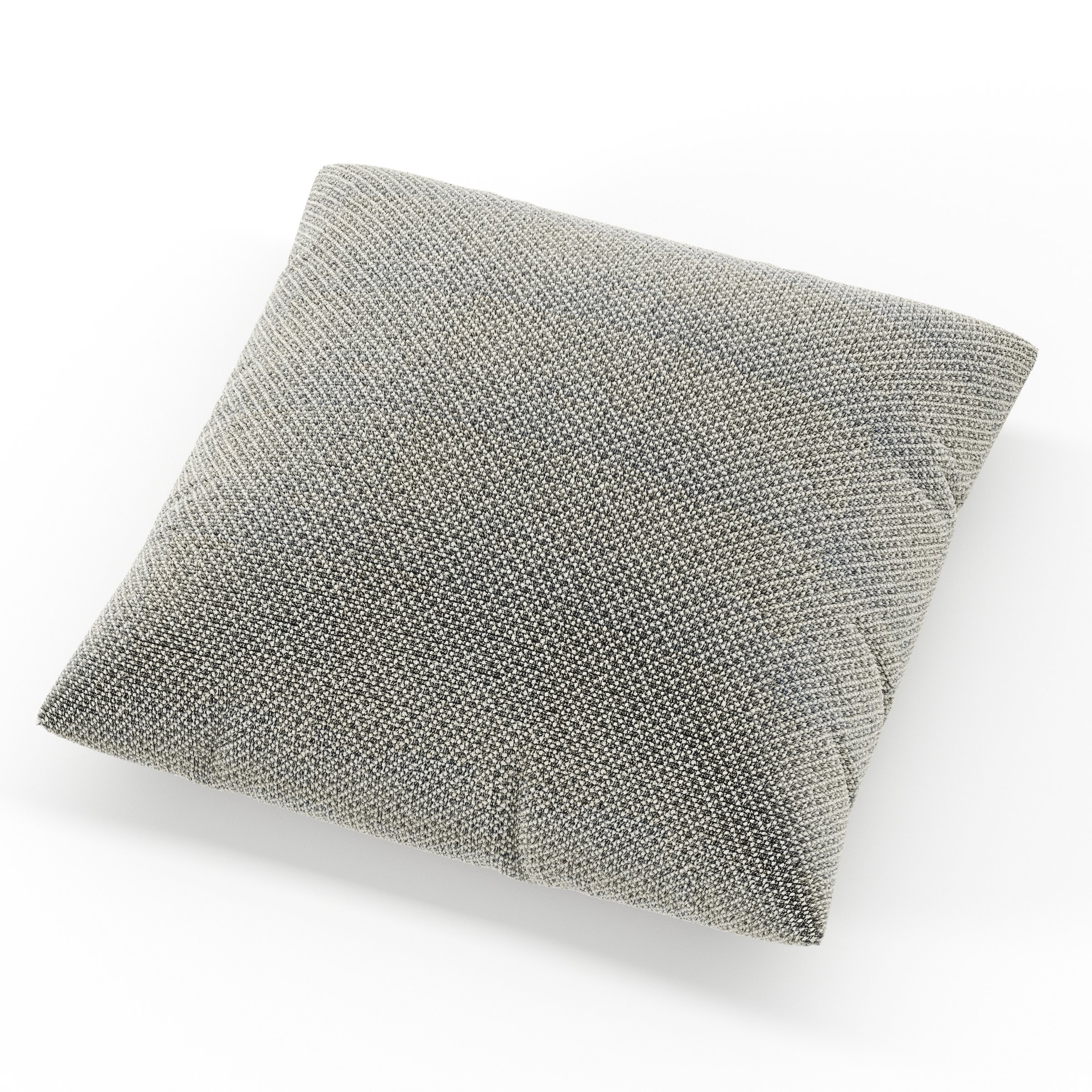 Block cushion in Rousay Wool Blend Tar and Chalk, square simple cushion in speckled wool blend with contrasting tones and soft structure, size 50cm x 50cm