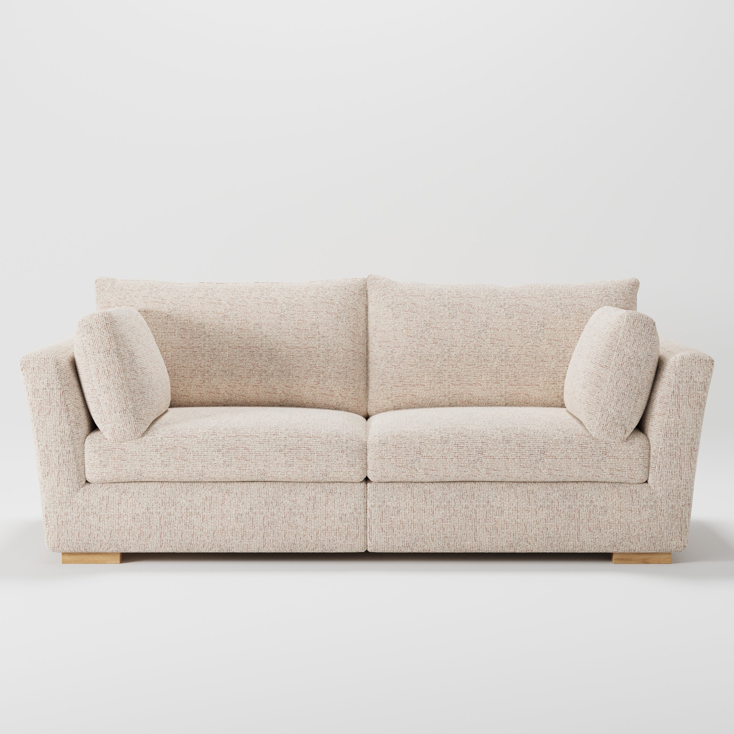 Stowe sofa in Orsay Boucle Cream and Copper shown front-on against a neutral studio backdrop.