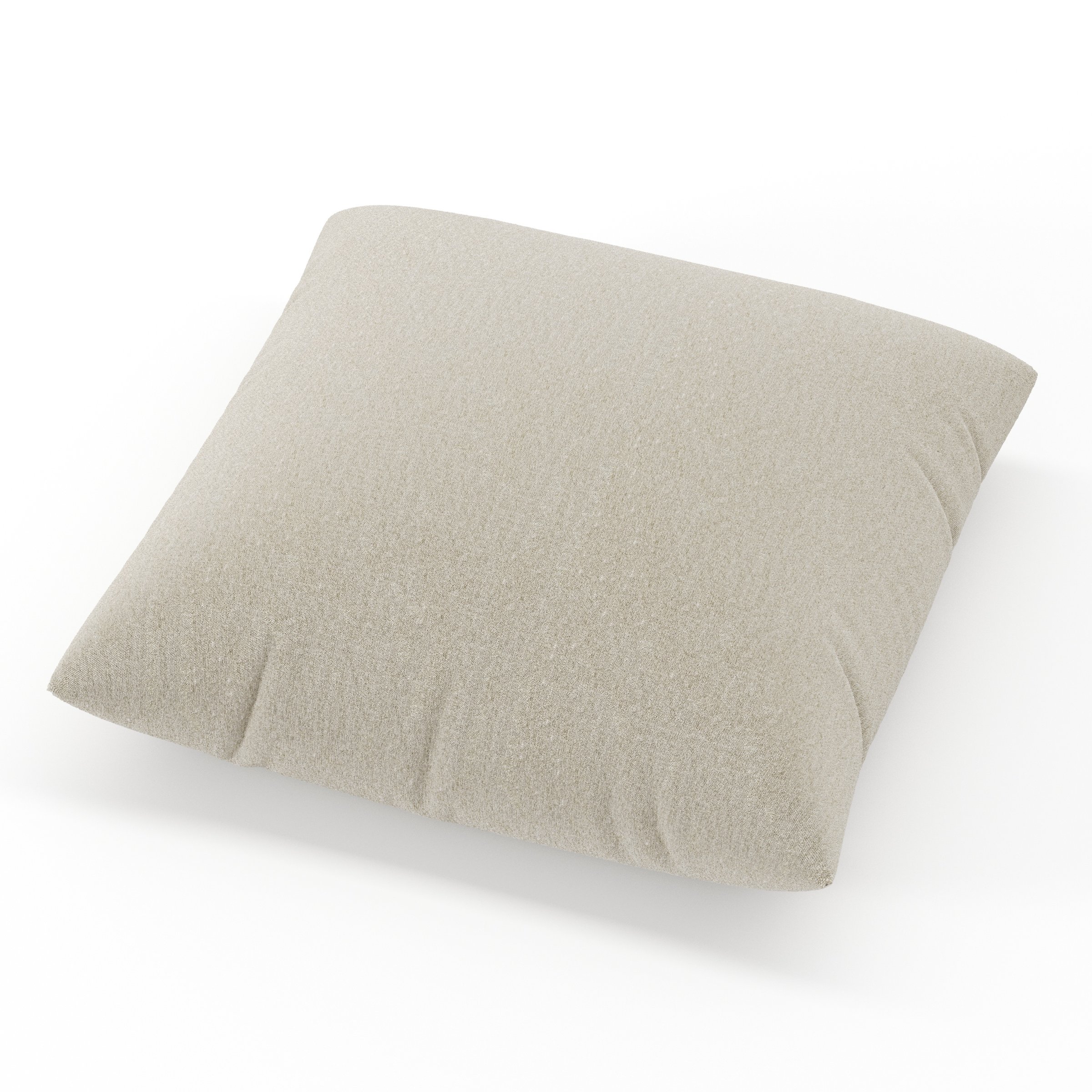 Block cushion in Alderney Linen Oatmeal, square simple cushion in natural oatmeal linen with clean edges and relaxed structure, size 60cm x 60cm