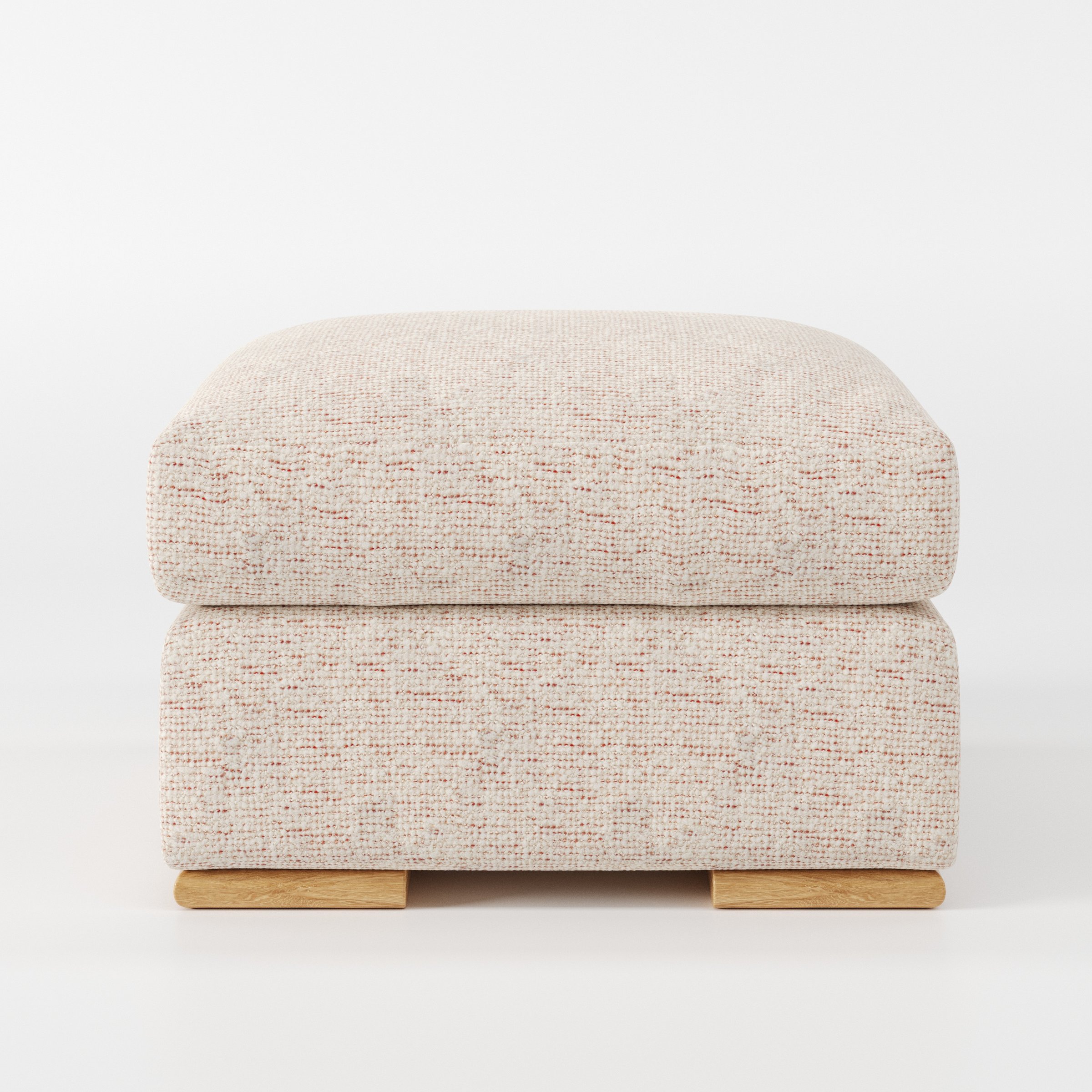 Moy footstool in Orsay Boucle Cream and Copper shown front-on against a neutral studio backdrop.
