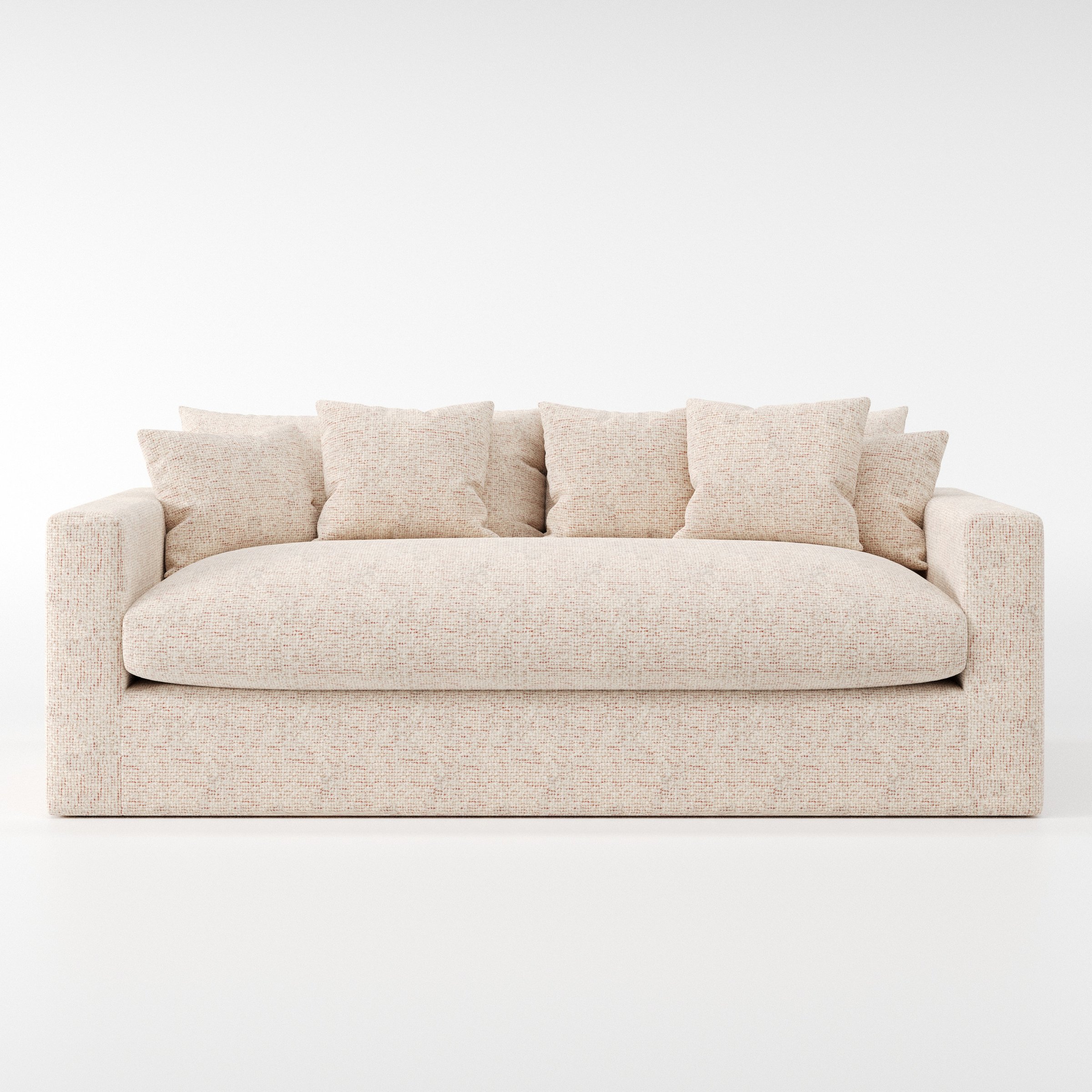 Coniston sofa in Orsay Boucle Cream and Copper shown front-on against a neutral studio backdrop.