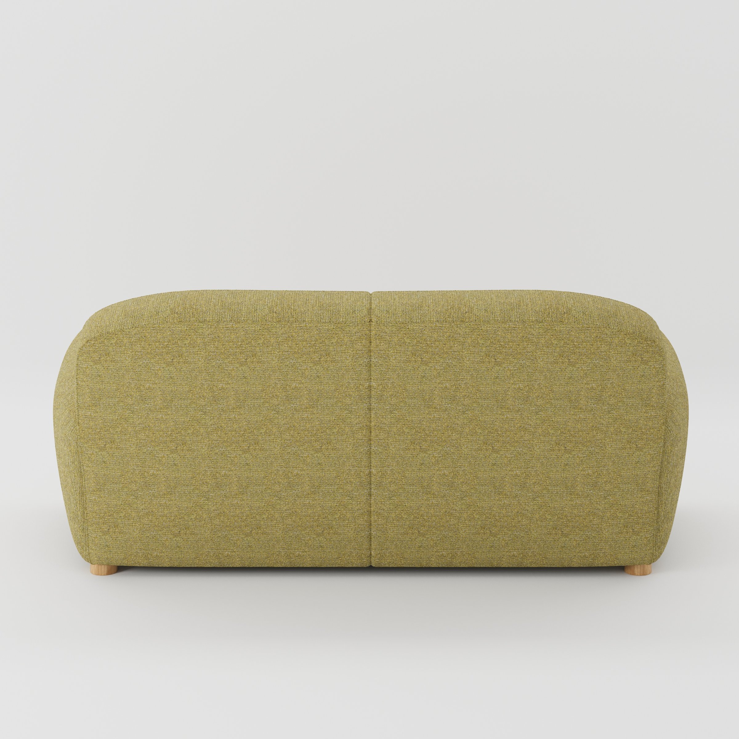 Fergus sofa in Heyling Tweed Sencha shown from the rear highlighting back cushions and upholstery finish.