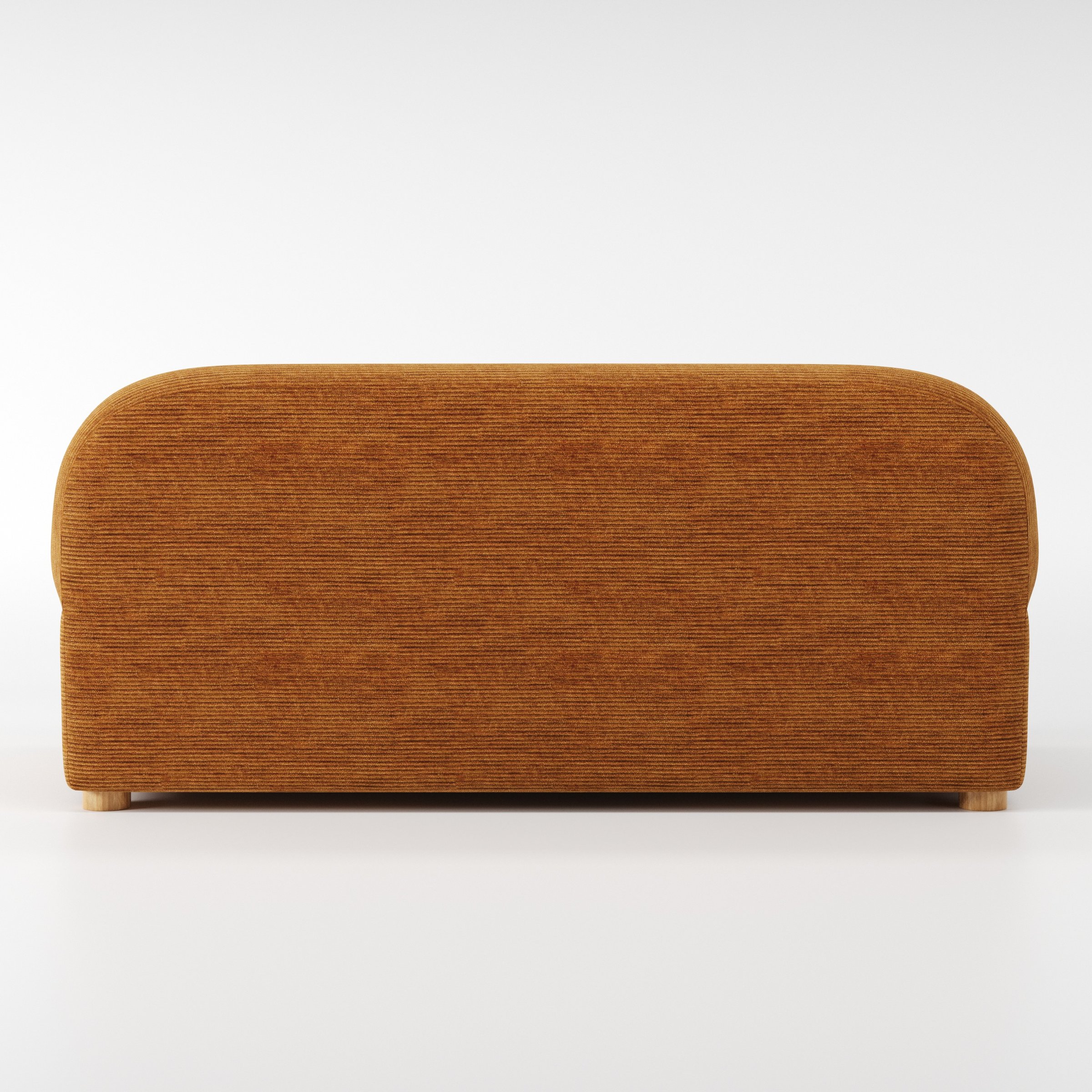 Awe sofa in Caldey Velvet Corduroy Tobacco shown from the rear highlighting back cushions and upholstery finish.