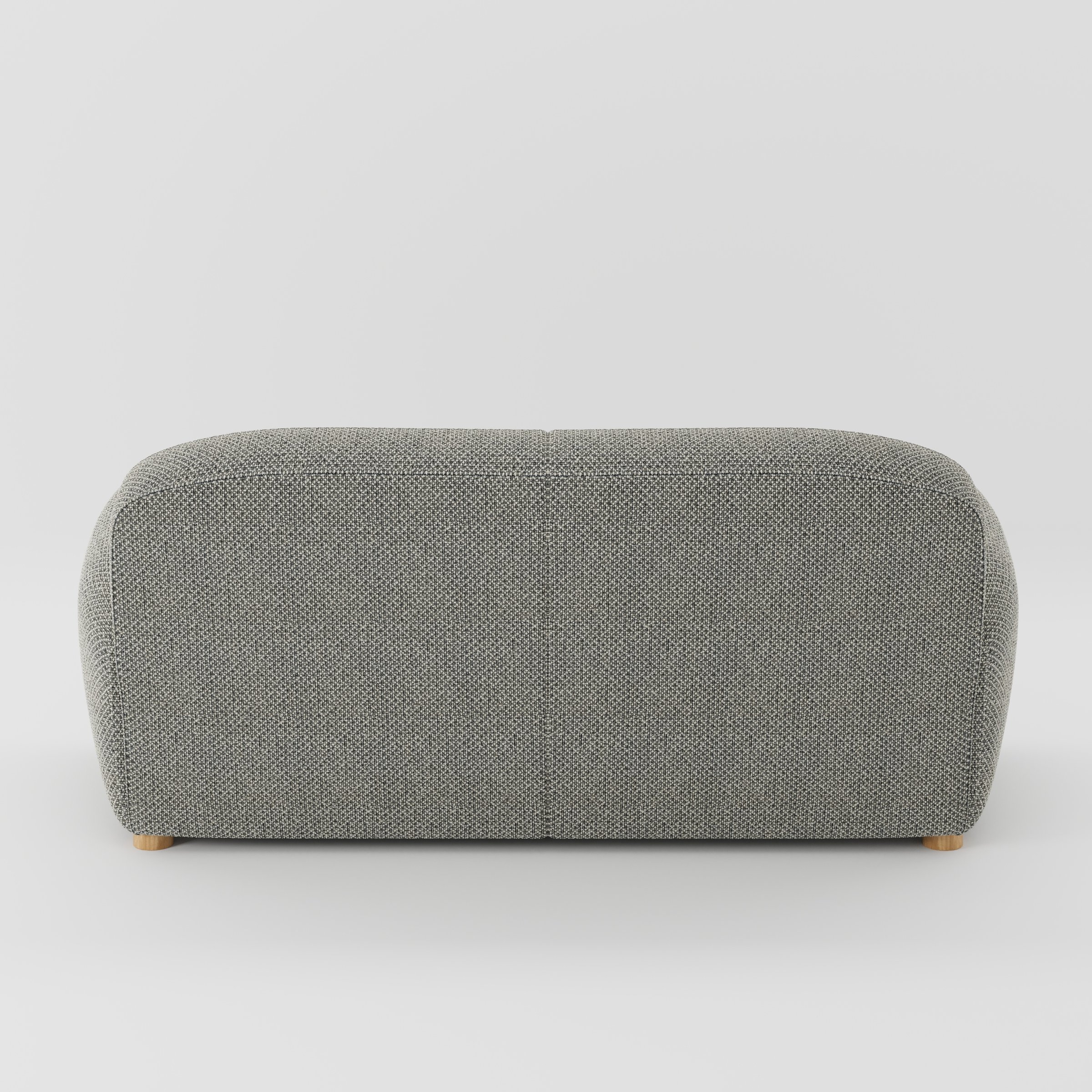 Fergus sofa in Rousay Wool Blend Tar and Chalk shown from the rear highlighting back cushions and upholstery finish.