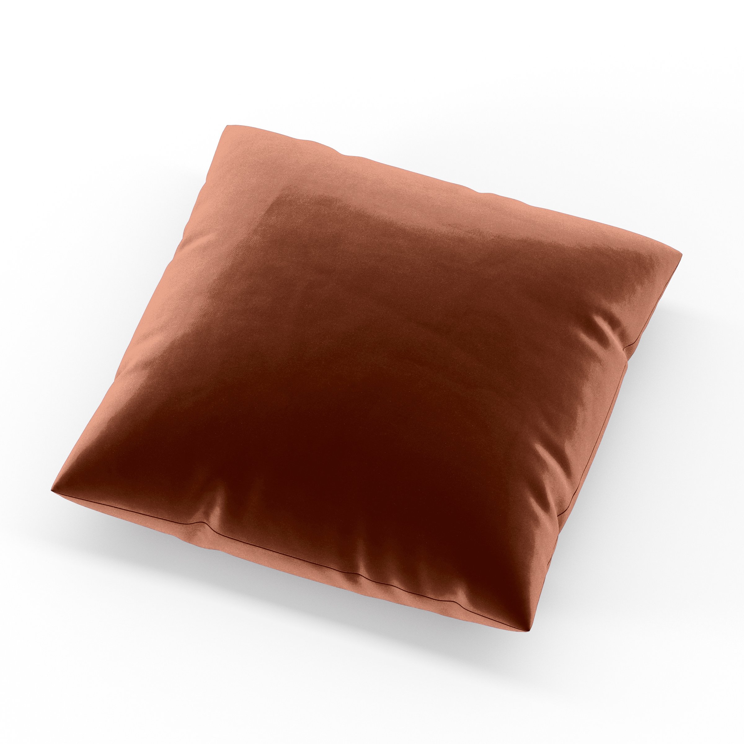 Block Cushion square cushion upholstered in Plush EasyClean Velvet in Apricot, size 40cm x 40cm.