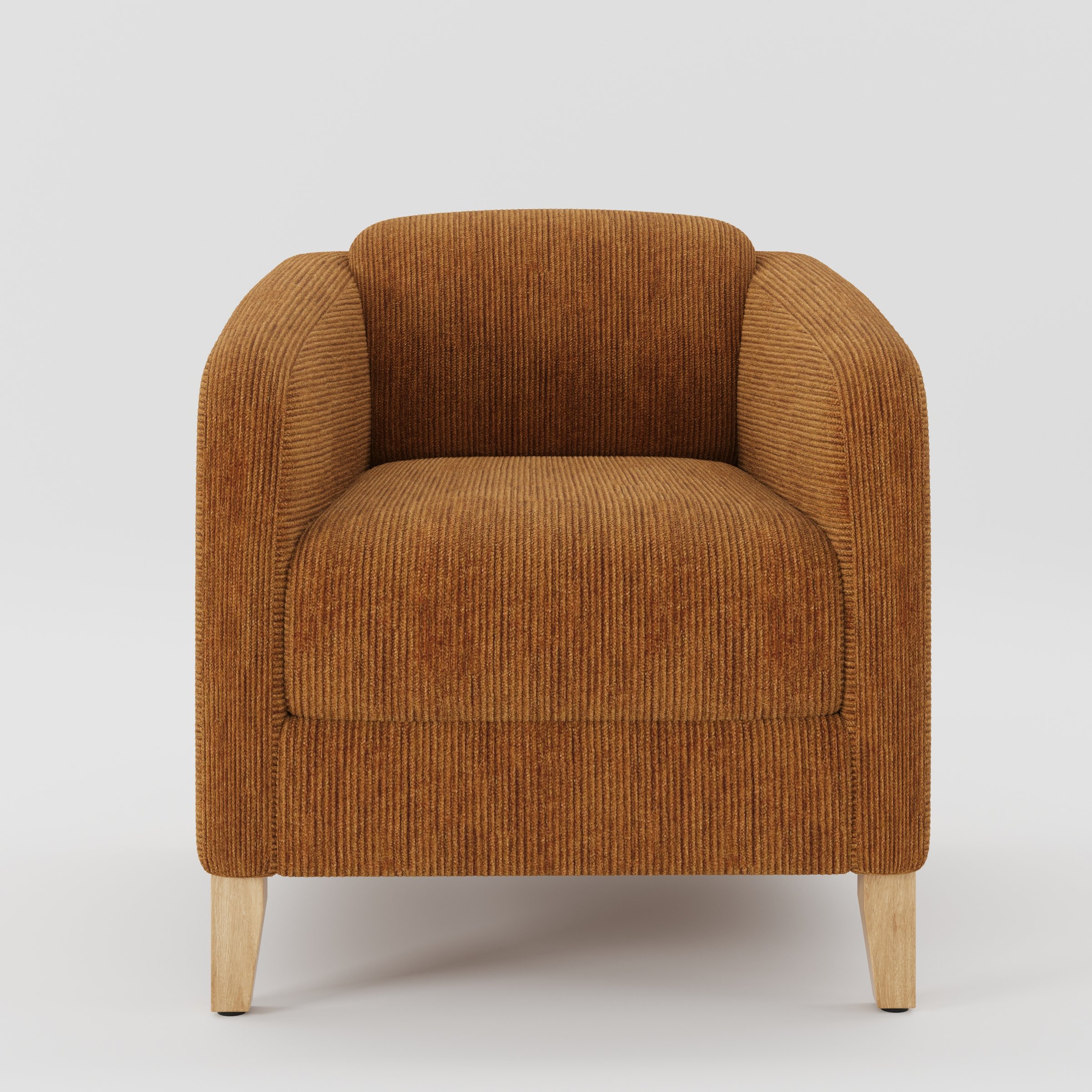 Darwell armchair in Heyling Tweed Sencha shown from the rear highlighting backrest shape and upholstery finish.