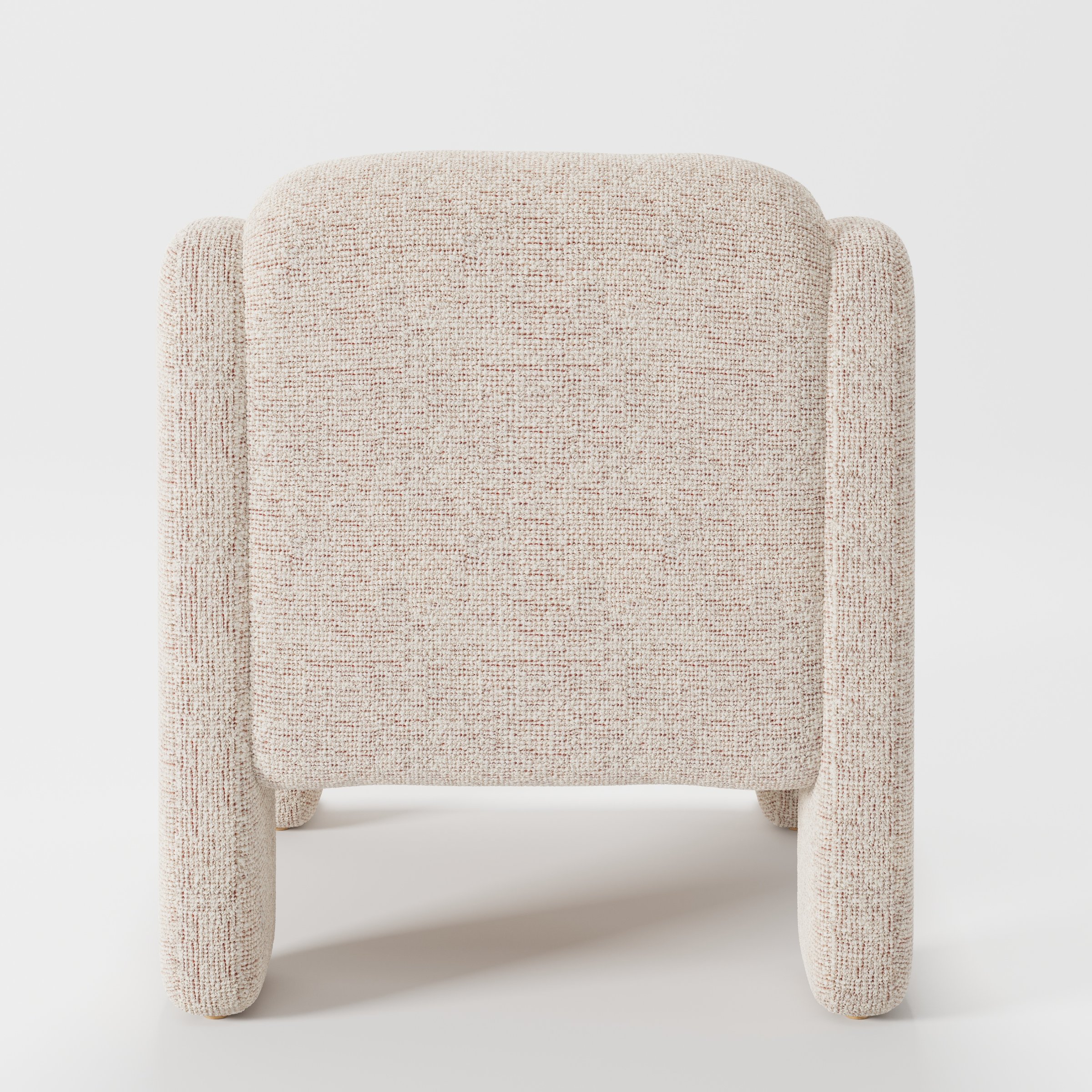 Inny armchair in Orsay Boucle Cream and Copper shown from the rear highlighting curved backrest and upholstery finish.