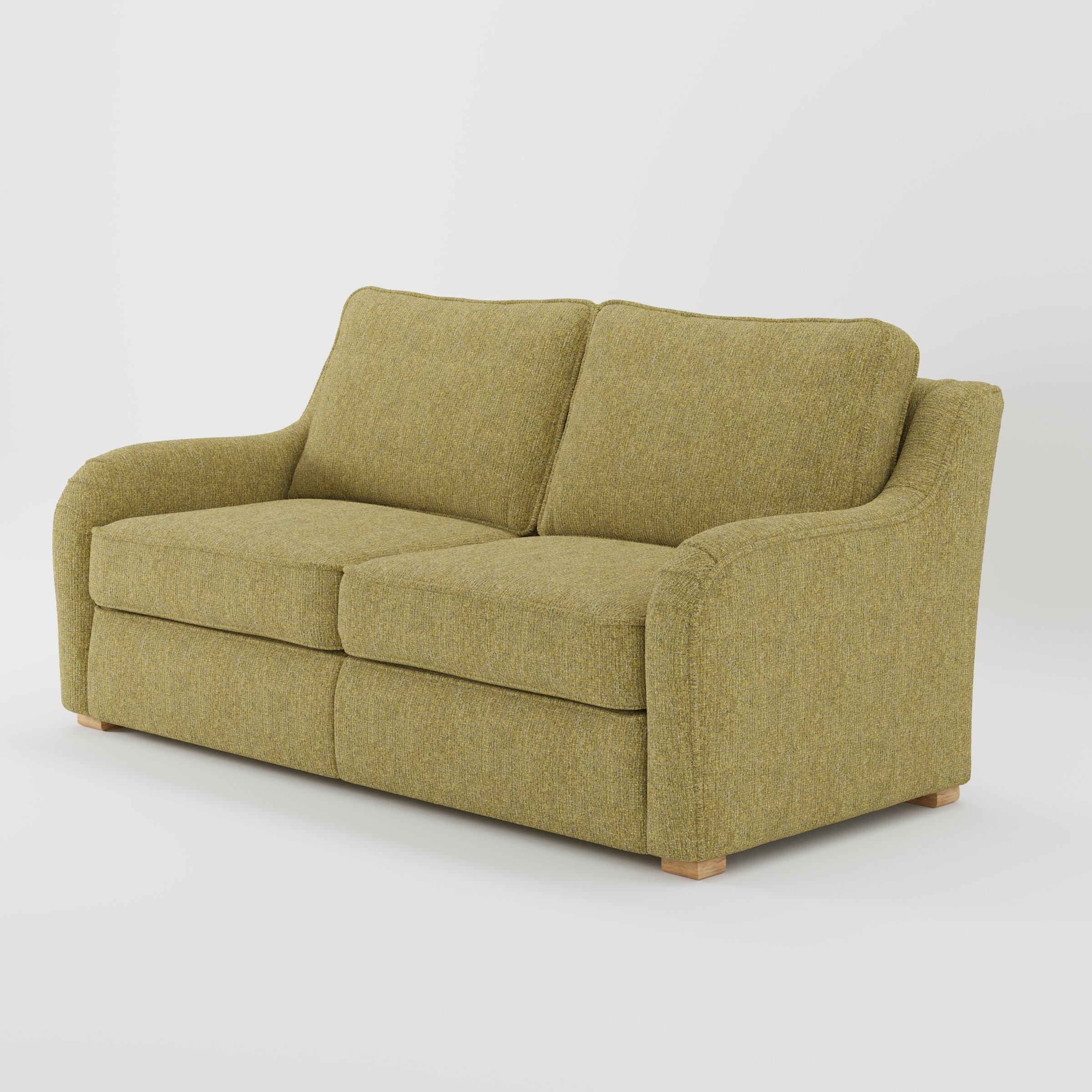 Cashel sofa in Heyling Tweed Sencha shown at a diagonal angle highlighting arm profile and seat depth.