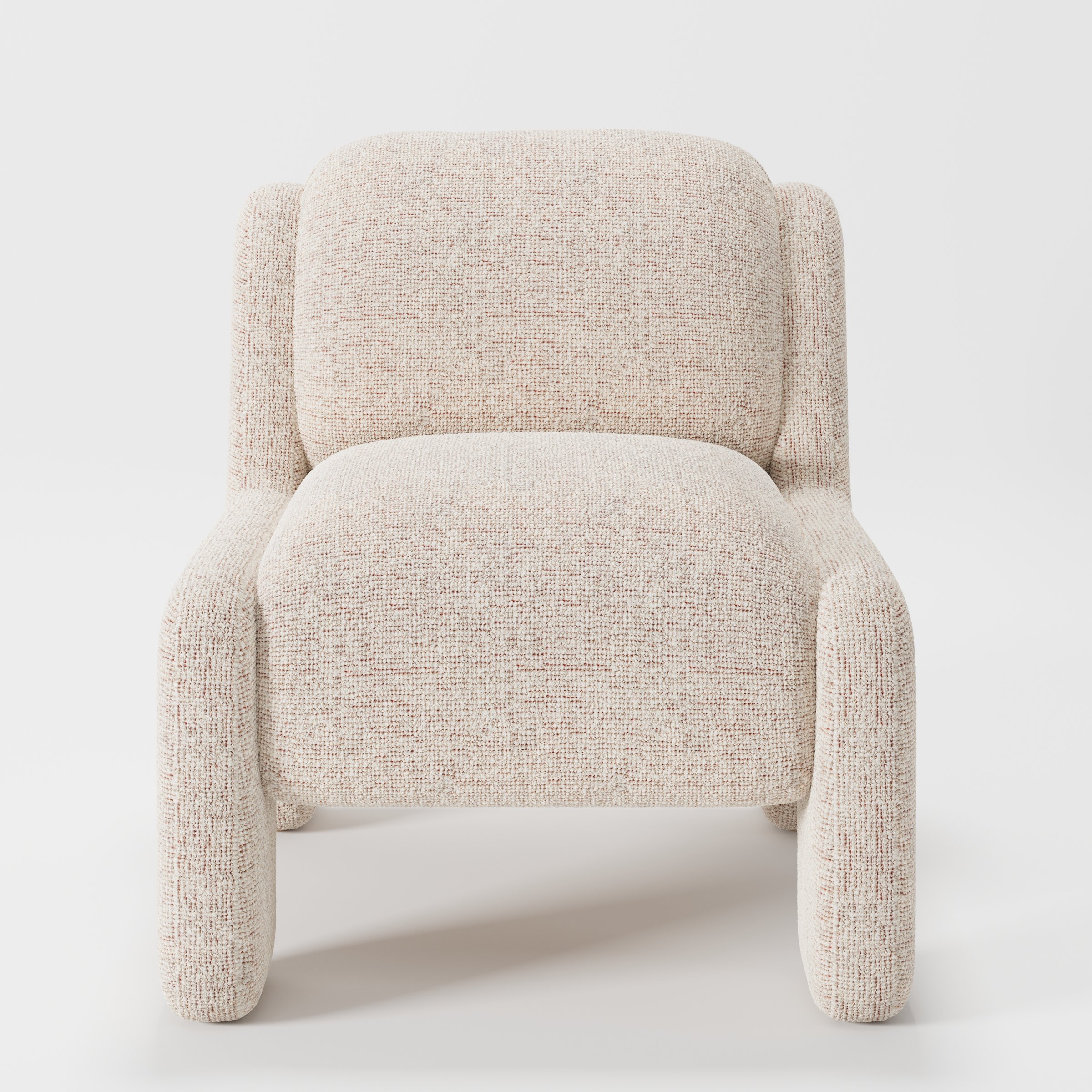 Inny armchair in Orsay Boucle Cream and Copper shown front-on against a neutral studio backdrop.