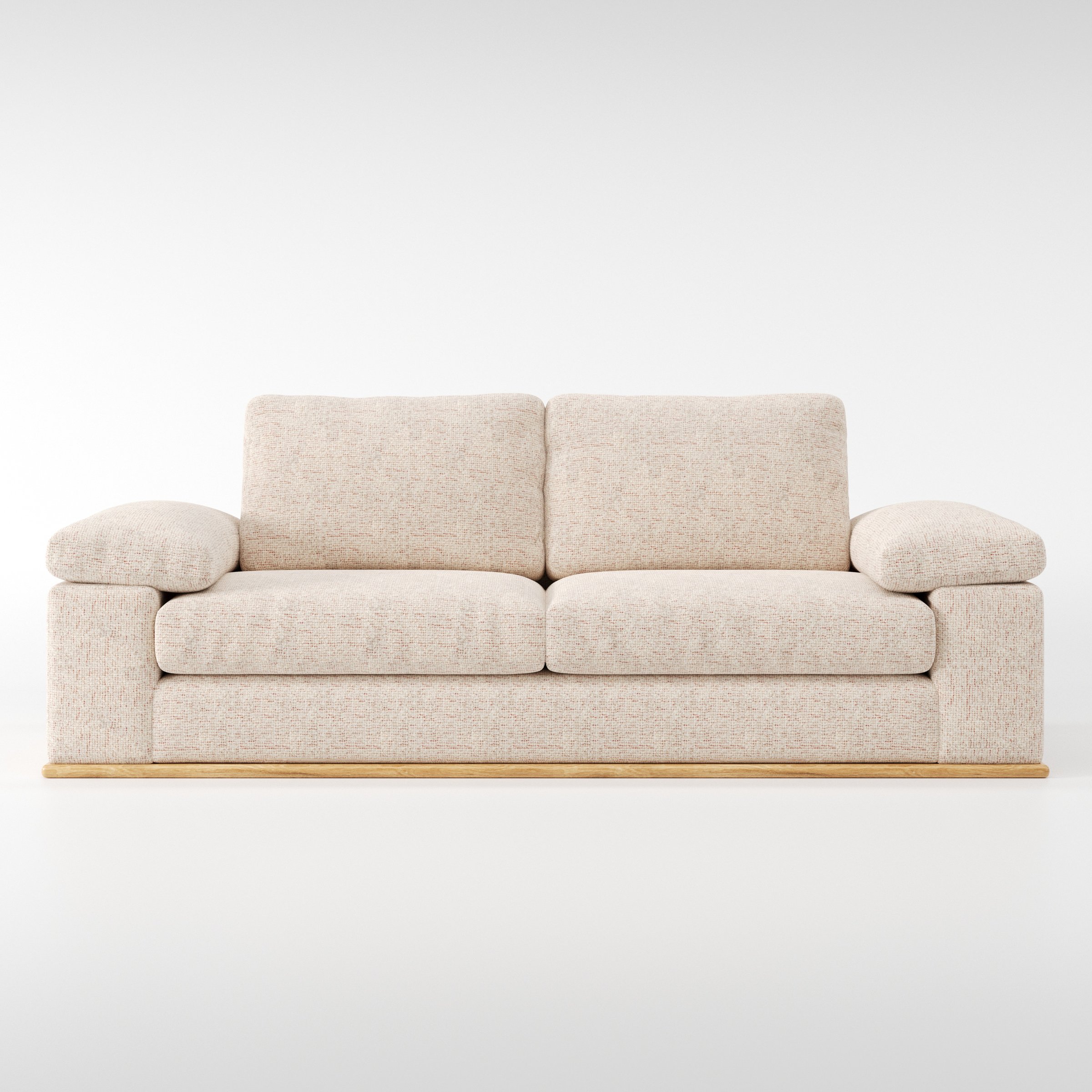 Cusher sofa in Orsay Boucle Cream and Copper shown front-on against a neutral studio backdrop.