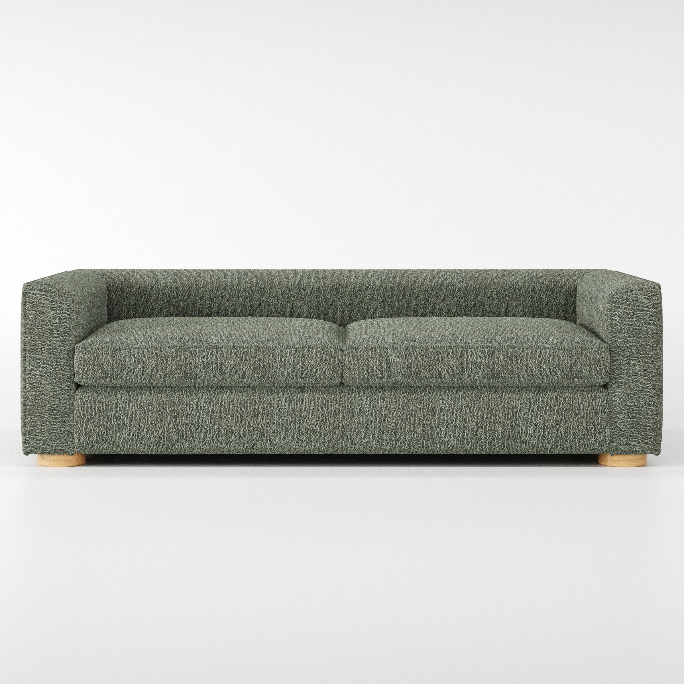 Feale sofa in Kilda Boucle Moss shown front-on against a neutral studio backdrop.