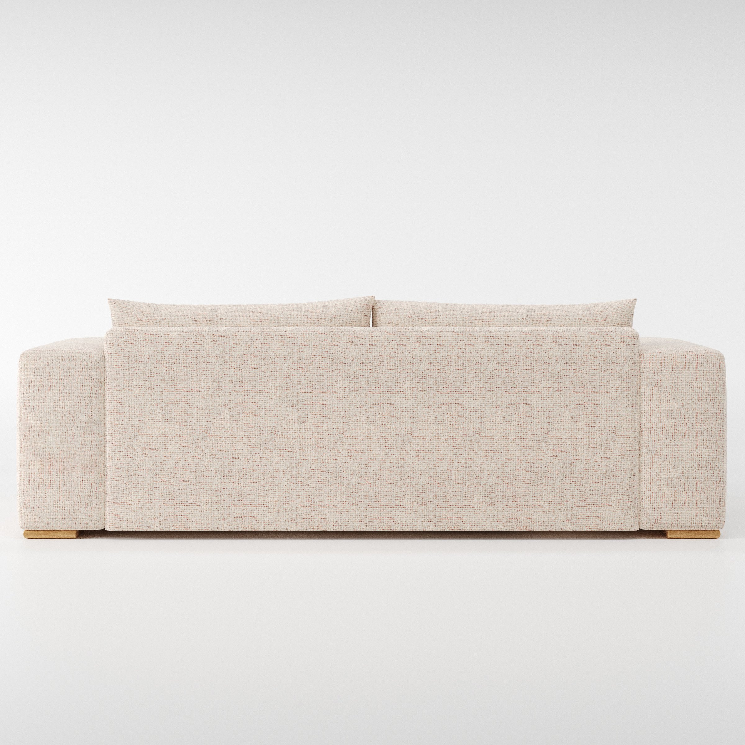 Fane sofa in Orsay Boucle Cream and Copper shown from the rear highlighting back cushions and upholstery finish.