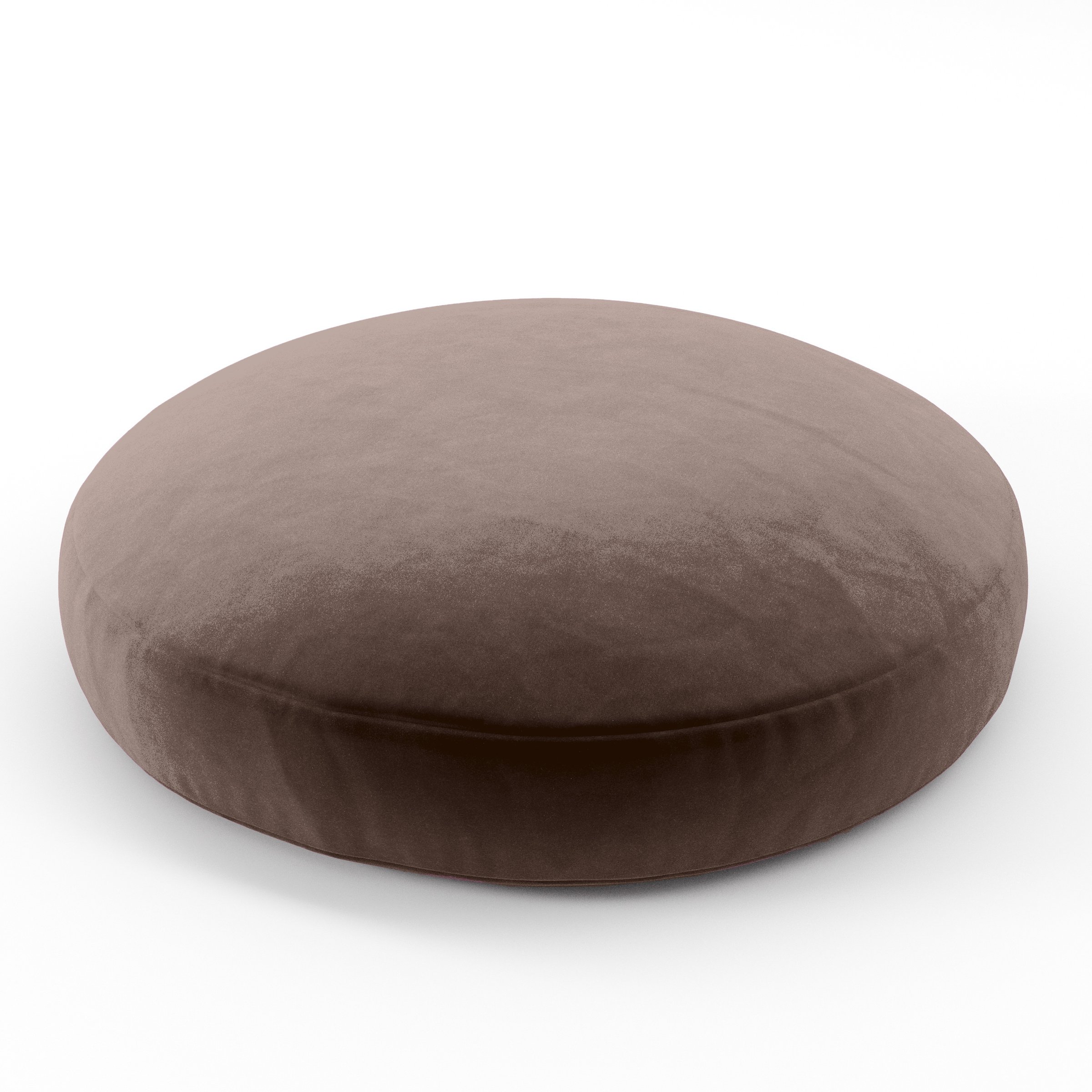 Halo Cushion round cushion upholstered in Plush EasyClean Velvet in Mole, size 60cm x 8.75cm.