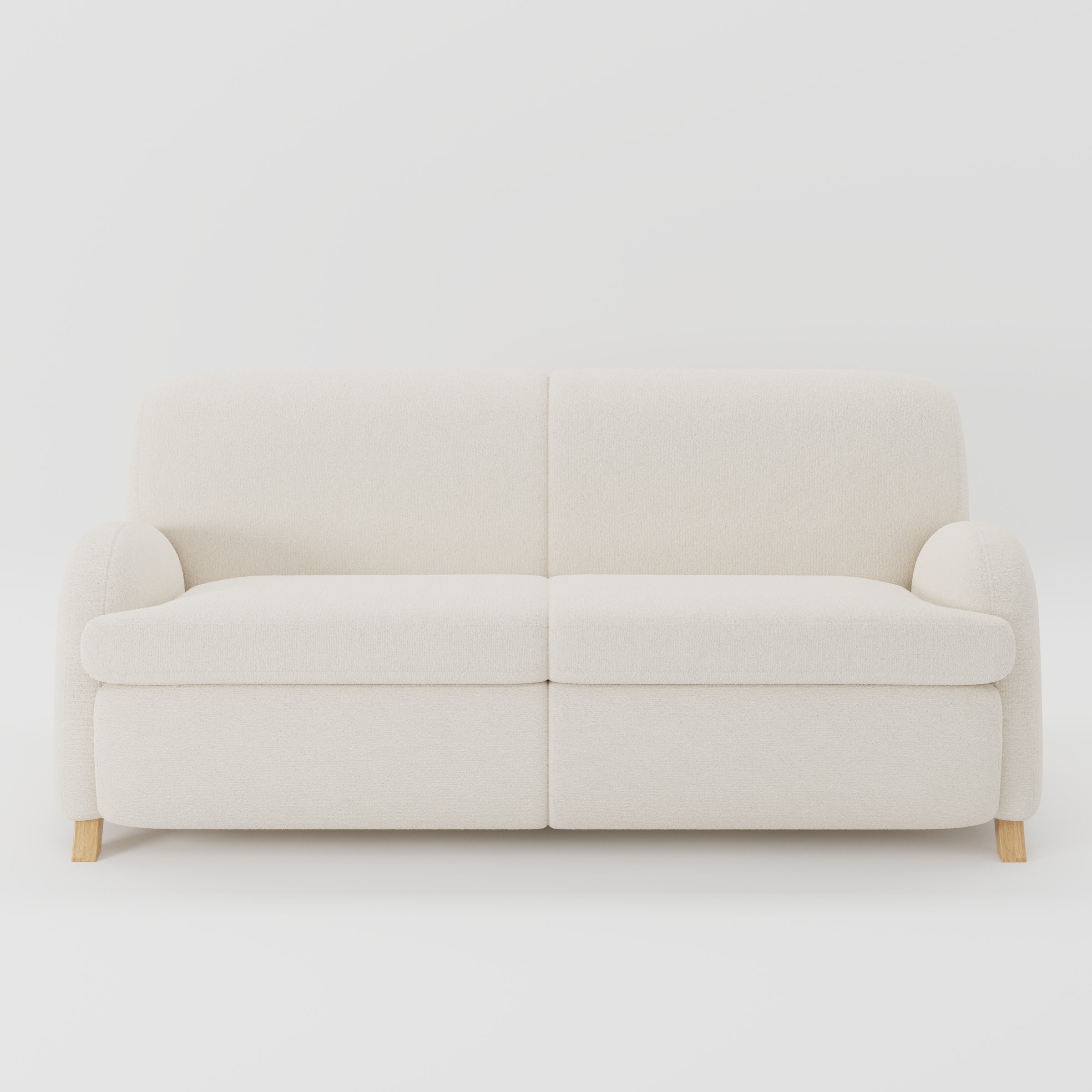 Rye sofa in Kilda Boucle Cream shown front-on against a neutral studio backdrop.