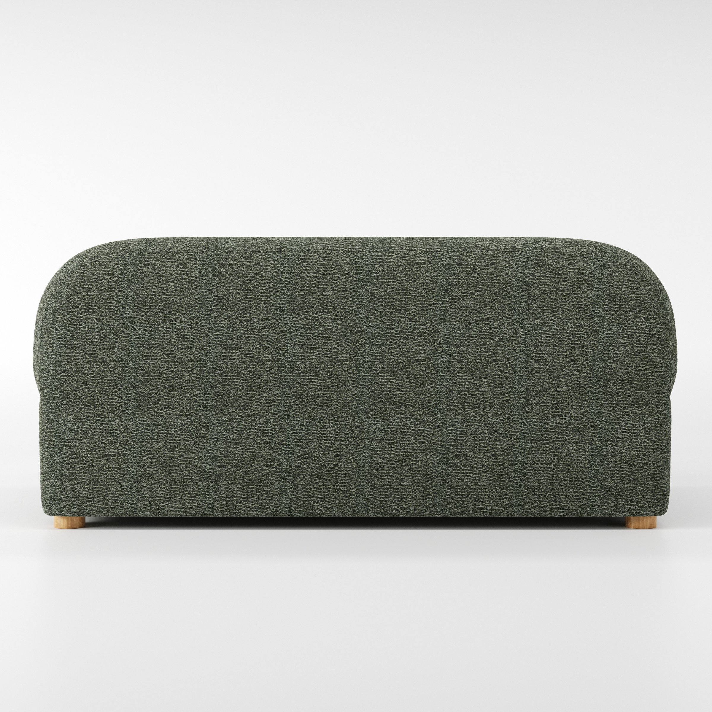 Awe sofa in Kilda Boucle Moss shown from the rear highlighting back cushions and upholstery finish.