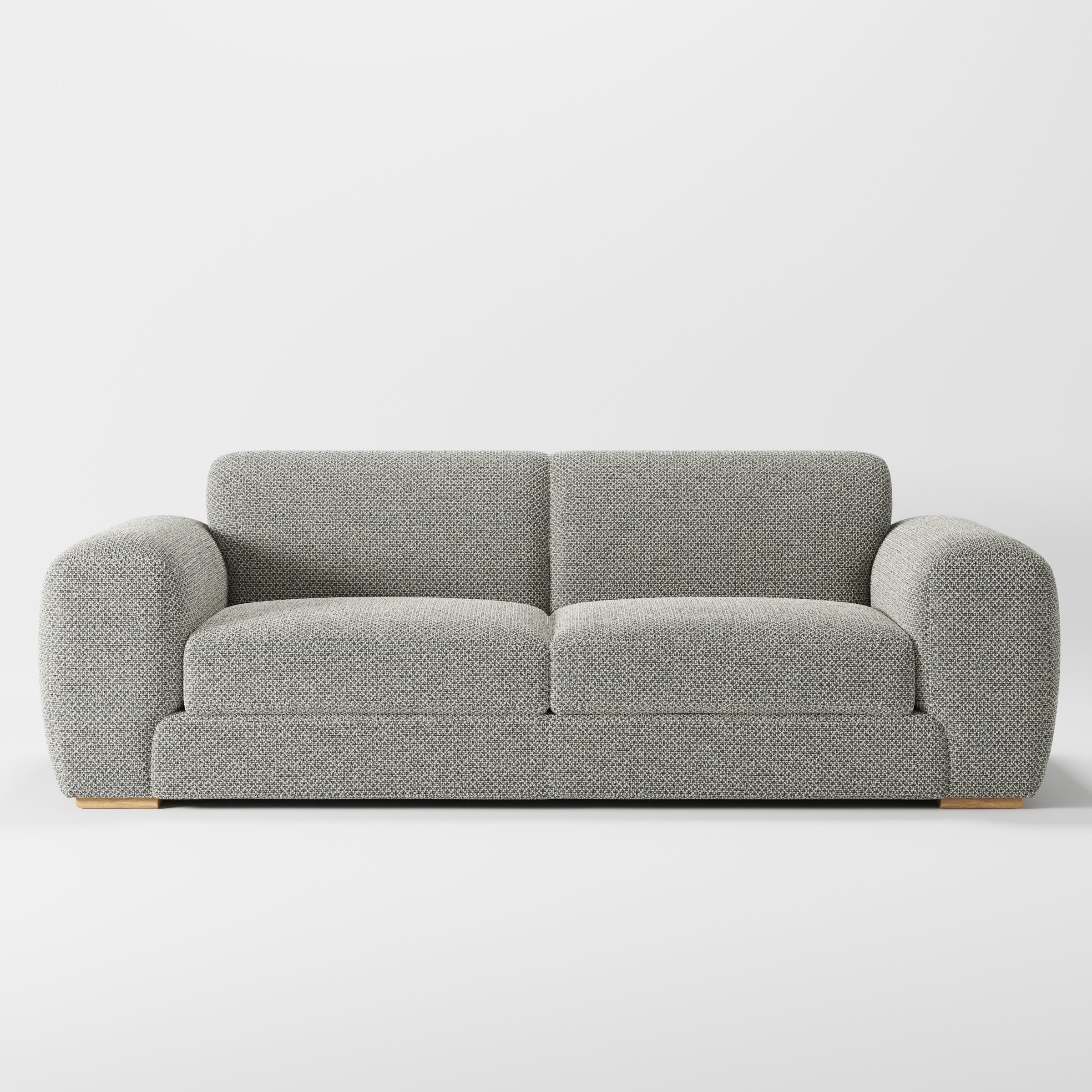 Darwell sofa in Rousay Wool Blend Tar and Chalk shown front-on against a neutral studio backdrop.