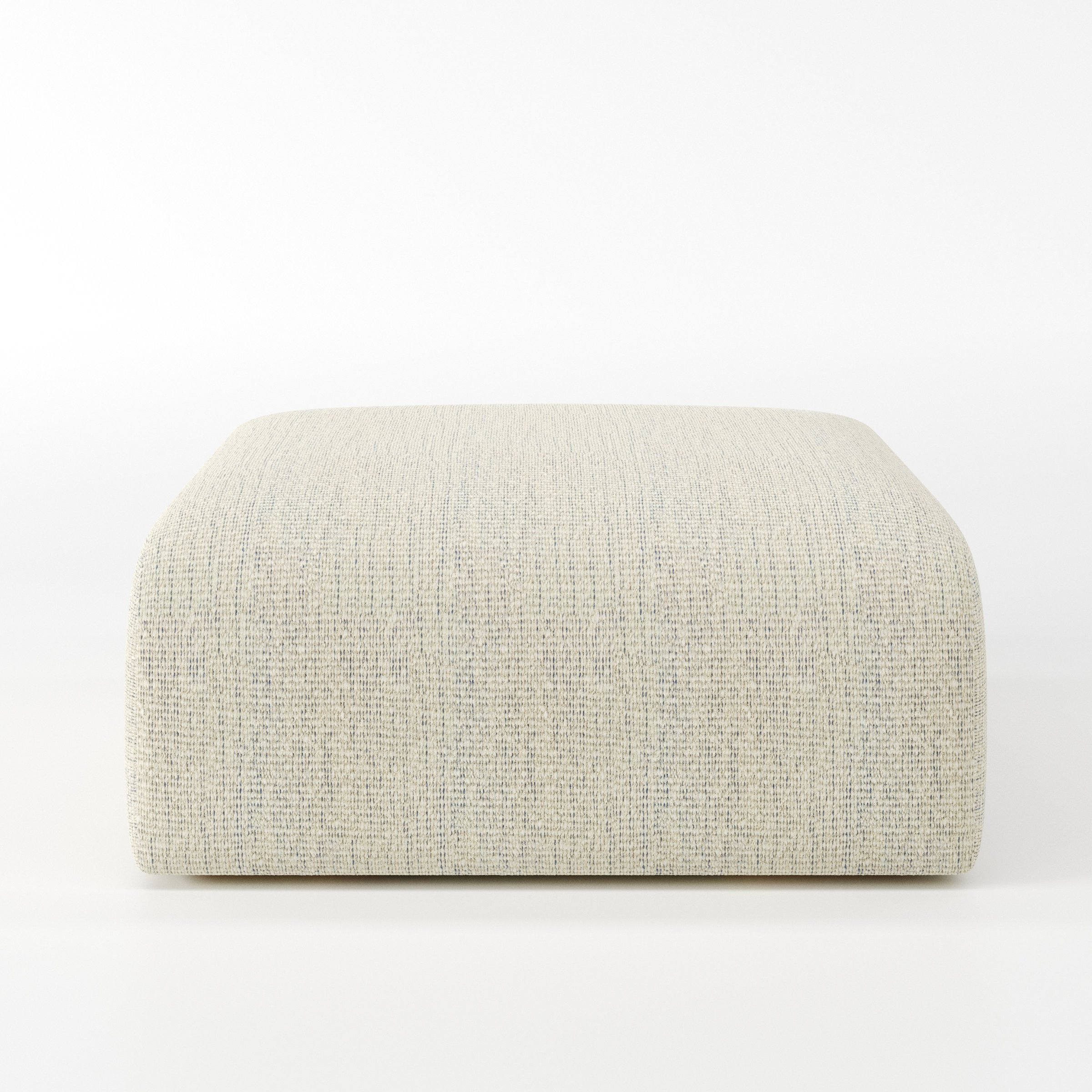Drumquin footstool in Orsay Boucle Cream and Marine shown front-on against a neutral studio backdrop.