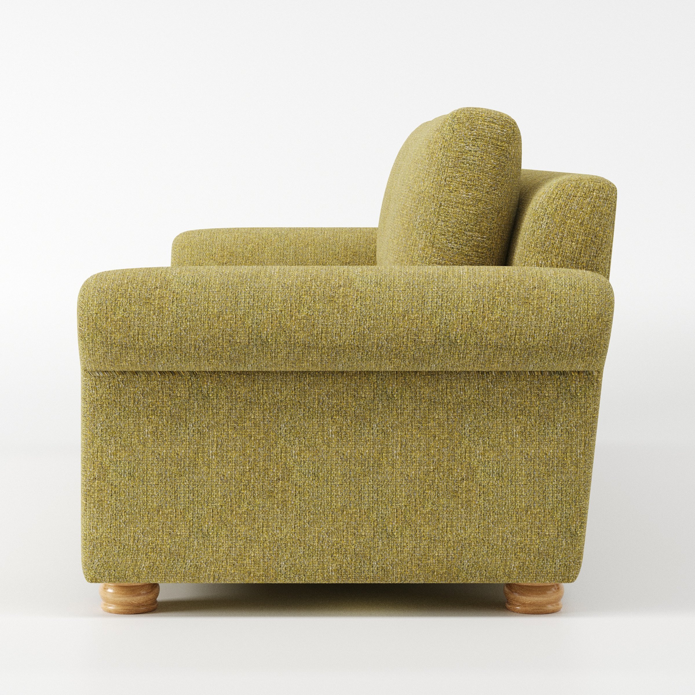 Anna Lee sofa in Heyling Tweed Sencha shown in side profile displaying proportions and overall silhouette.