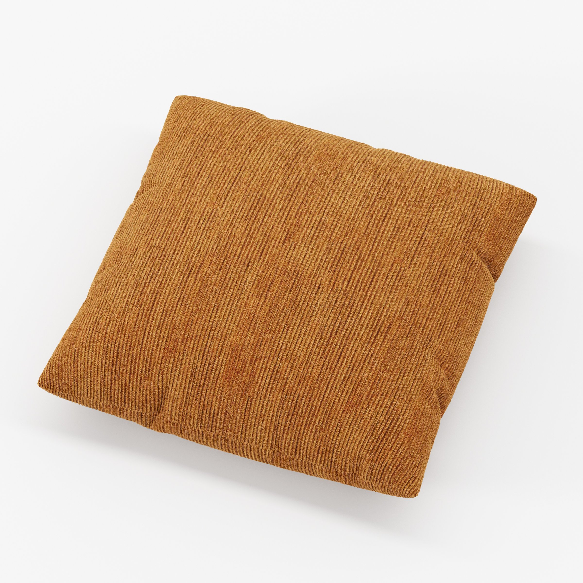 Block cushion in Caldey Velvet Corduroy Tobacco, square simple cushion in warm tobacco corduroy velvet with clean edges and soft structure, size 40cm x 40cm