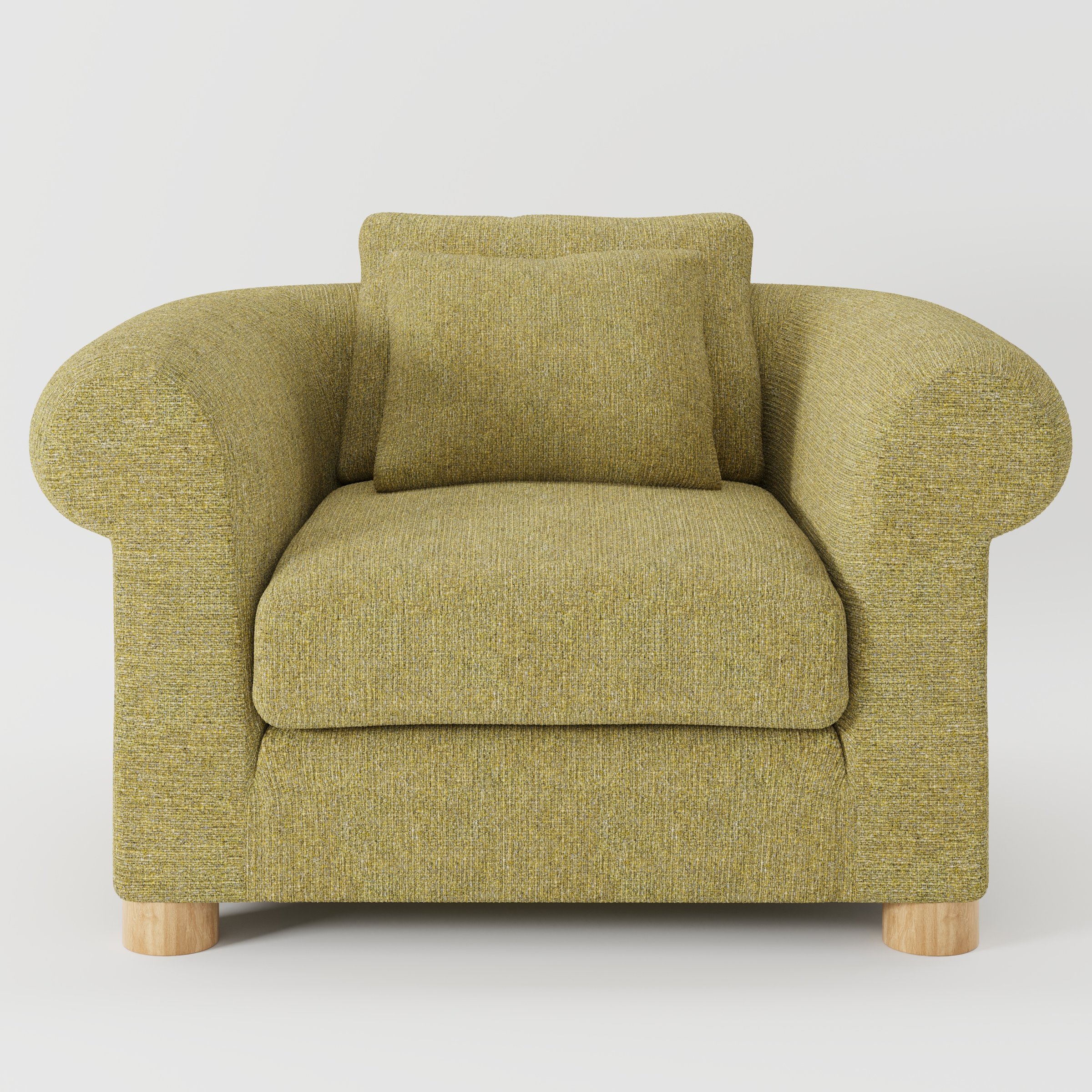 Windermere armchair in Heyling Tweed Sencha shown front-on against a neutral studio backdrop.