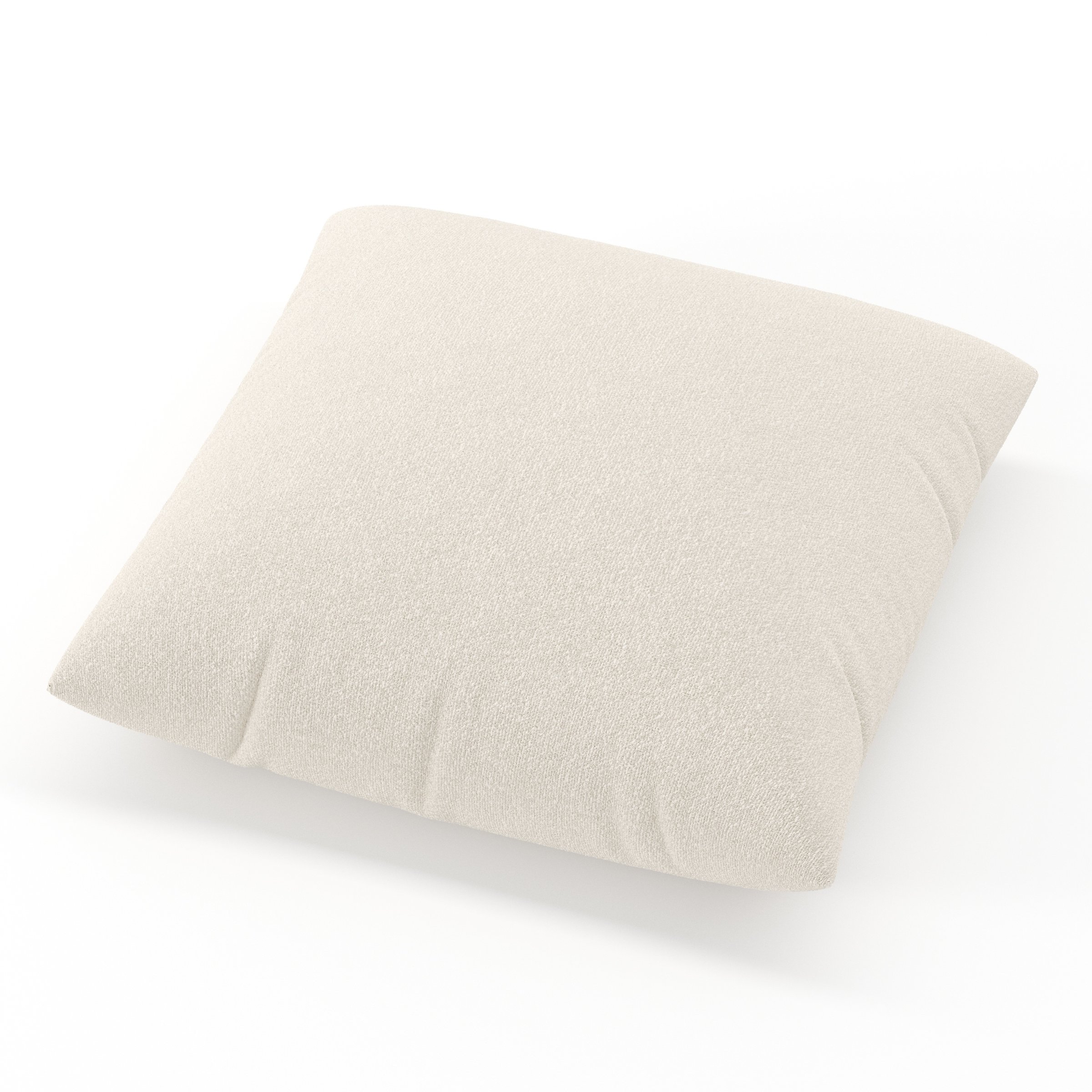 Block cushion in Kilda Boucle Cream, square simple cushion in soft cream boucle with clean edges and soft structure, size 60cm x 60cm