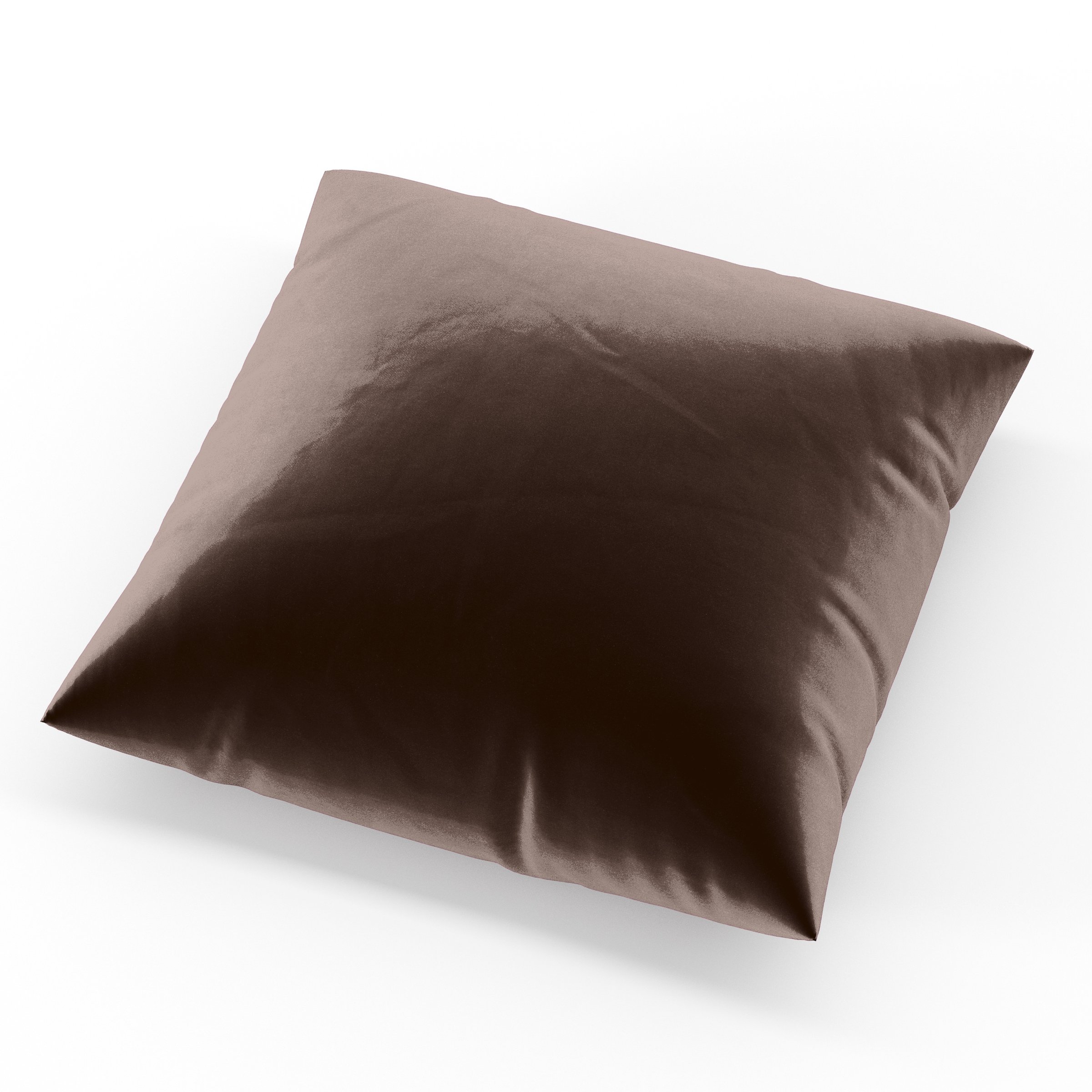 Block Cushion square cushion upholstered in Plush EasyClean Velvet in Mole, size 50cm x 50cm.