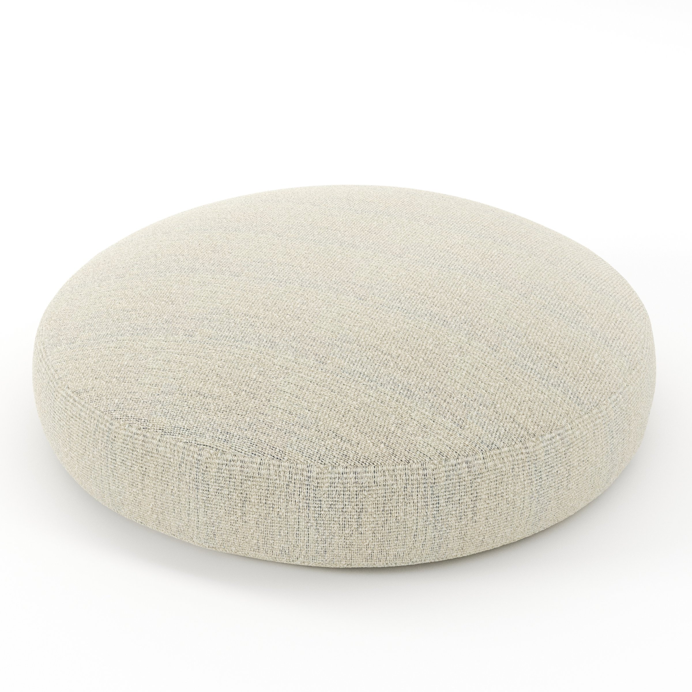 Halo cushion in Orsay Boucle Cream and Marine, round simple cushion in textured boucle with cream and deep blue tones, size 60cm x 8.75cm