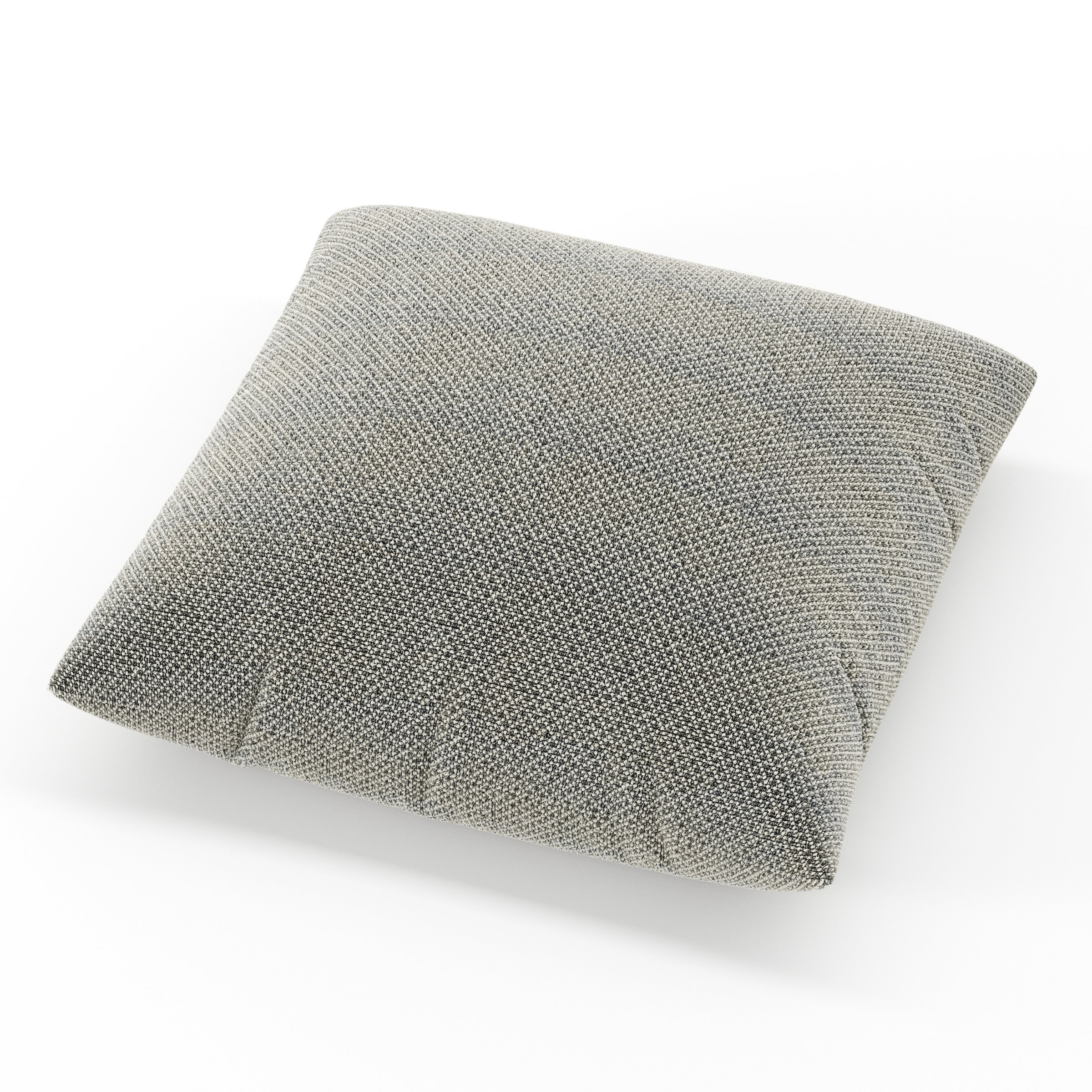 Block cushion in Rousay Wool Blend Tar and Chalk, square simple cushion in speckled wool blend with contrasting tones and soft structure, size 60cm x 60cm