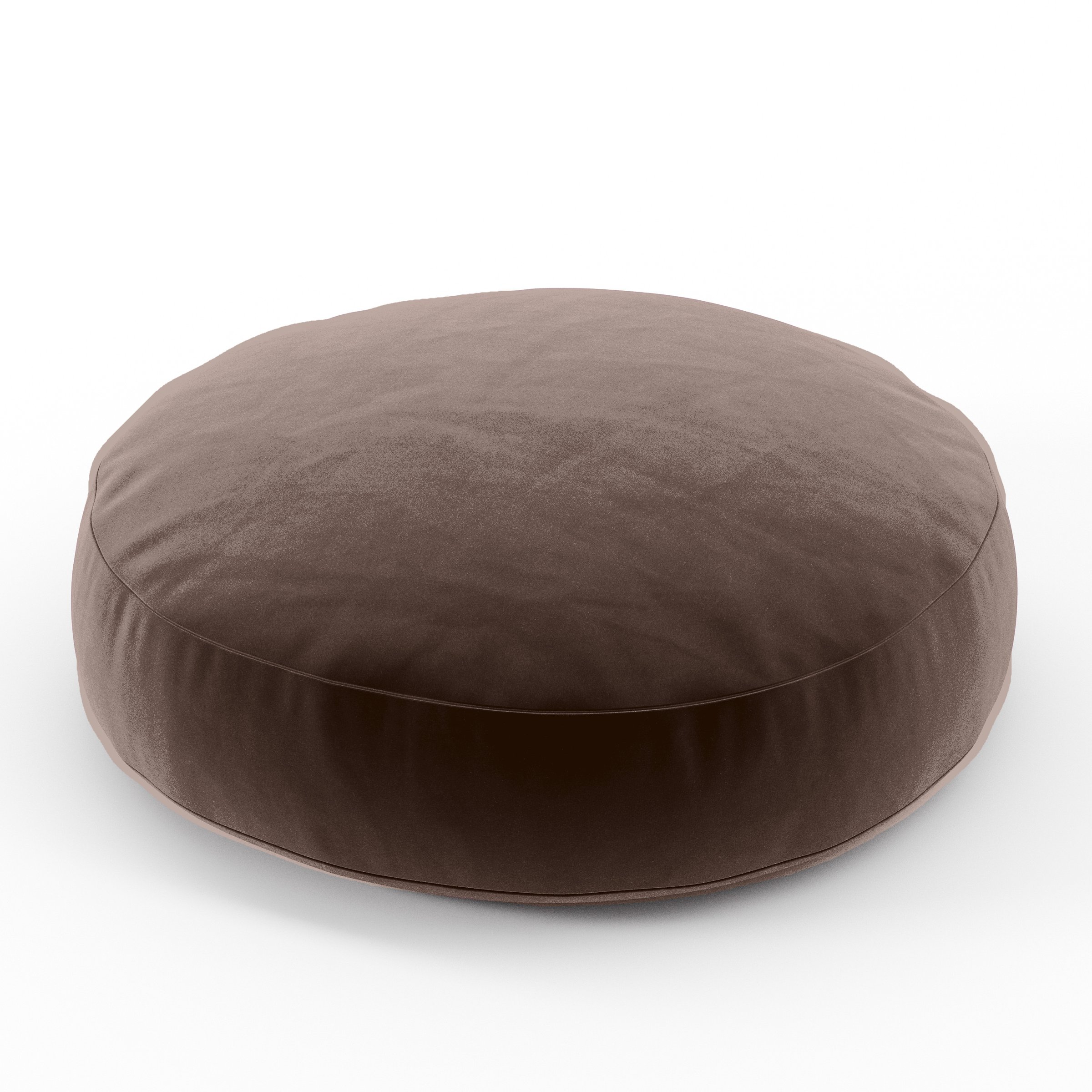 Halo Cushion round cushion upholstered in Plush EasyClean Velvet in Mole, size 50cm x 8.75cm.