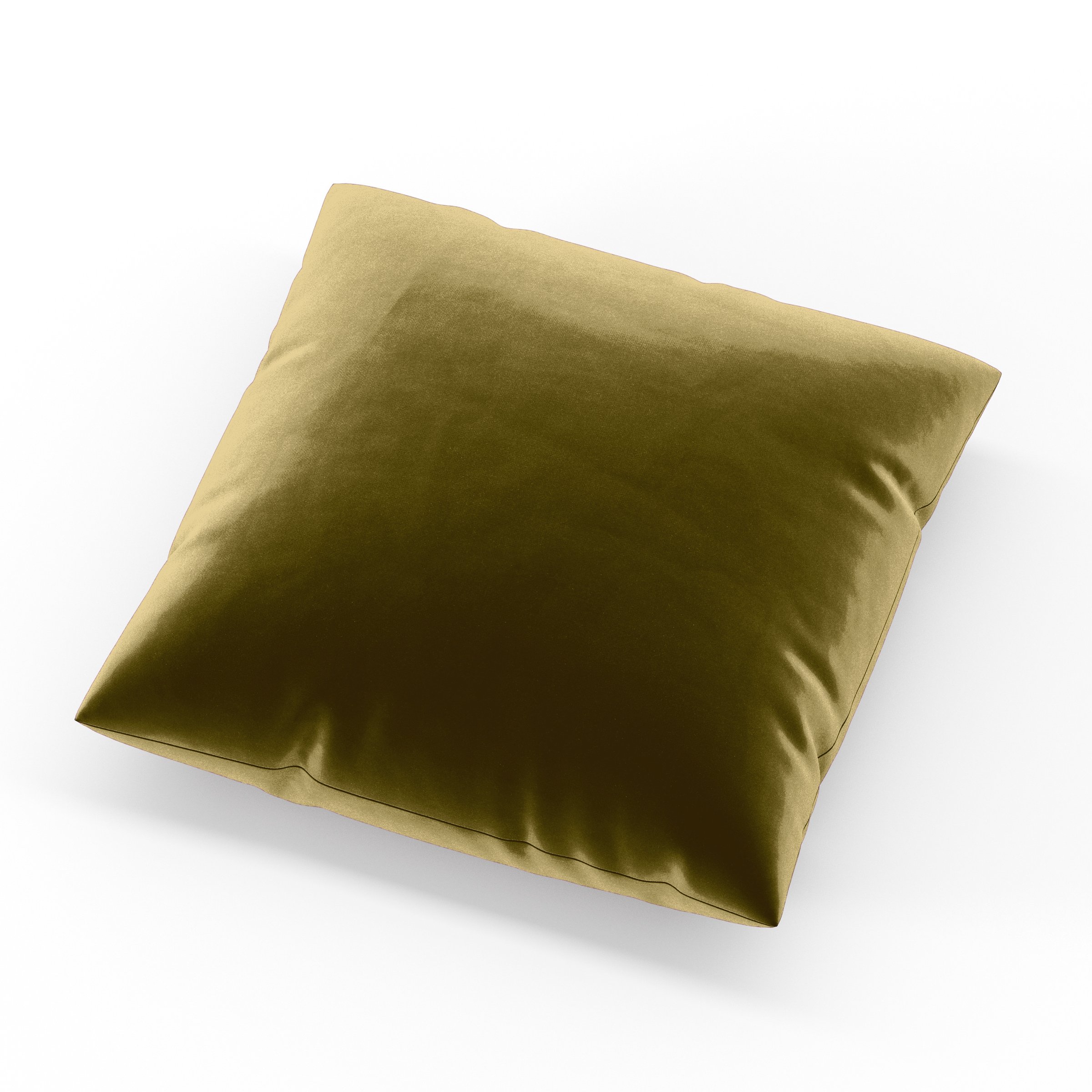 Block Cushion square cushion upholstered in Plush EasyClean Velvet in Celery, size 40cm x 40cm.