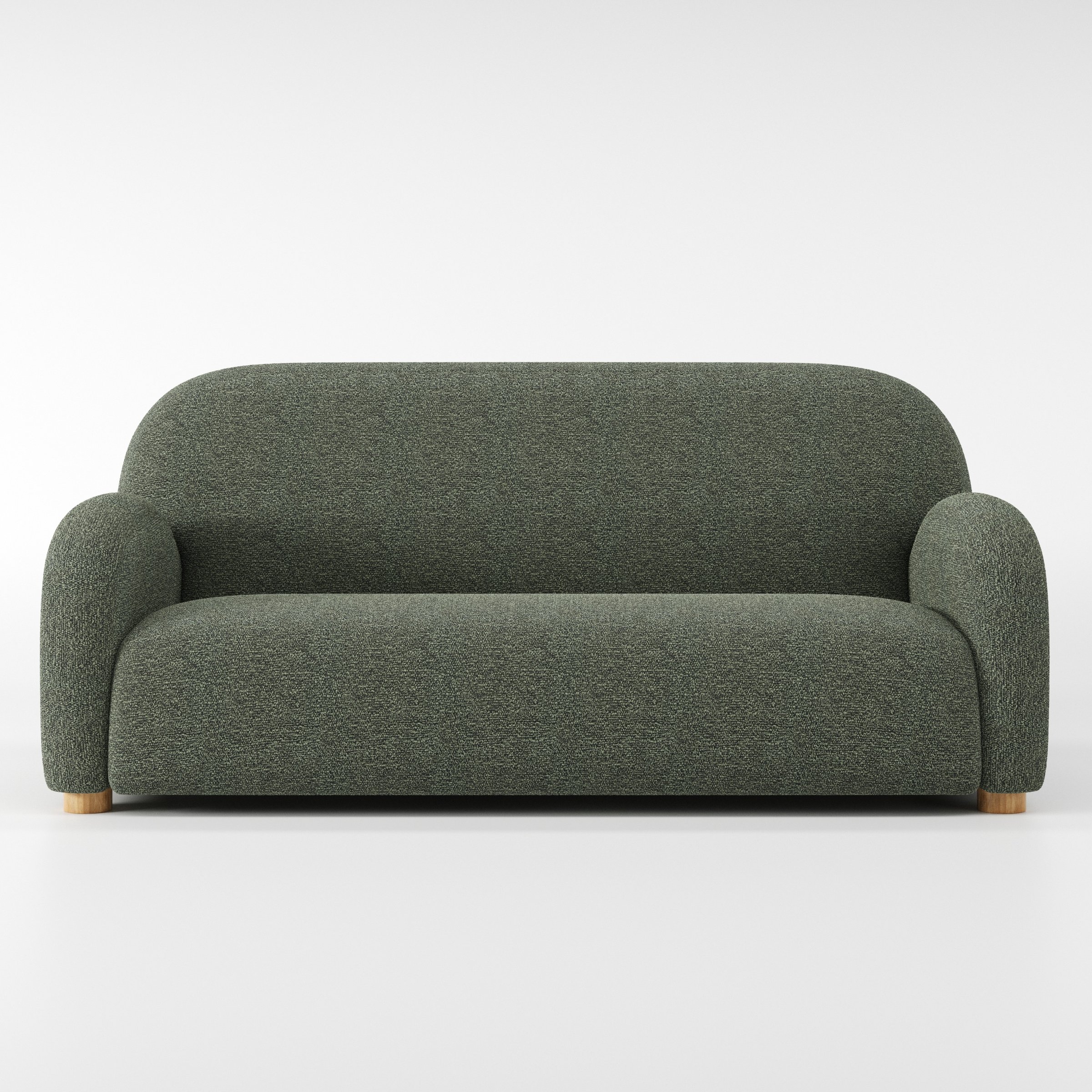 Awe sofa in Kilda Boucle Moss shown front-on against a neutral studio backdrop.