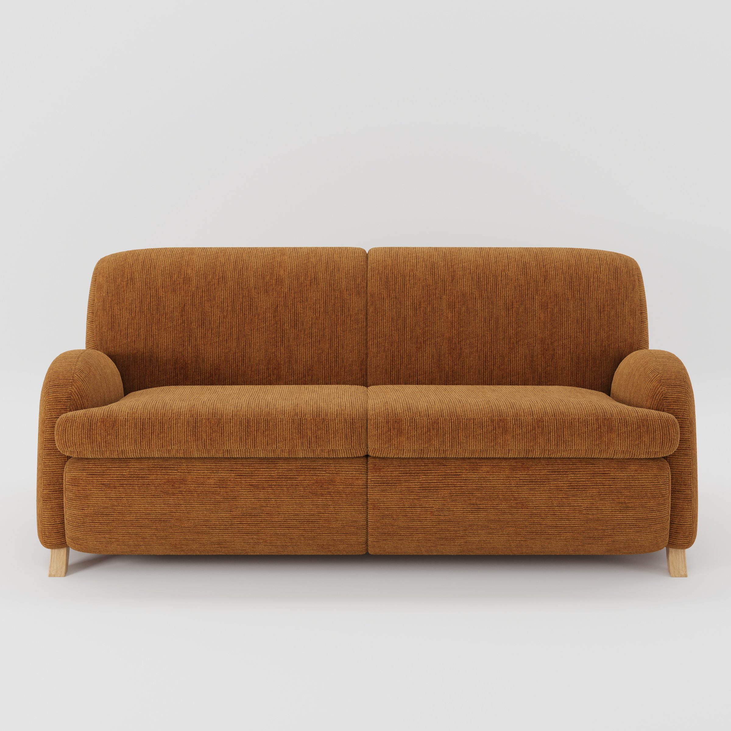 Rye sofa in Caldey Velvet Corduroy Tobacco shown front-on against a neutral studio backdrop.