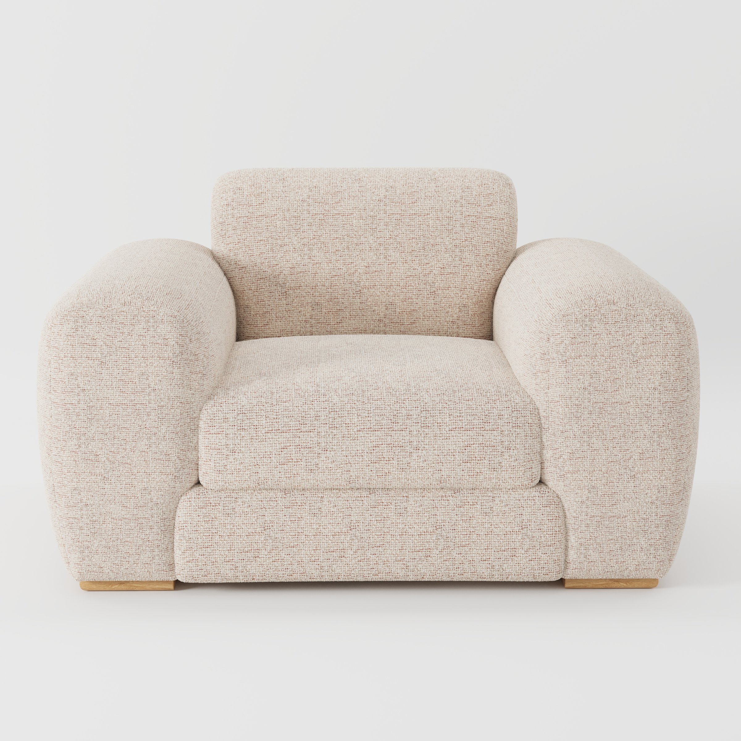 Darwell armchair in Orsay Boucle Cream and Copper shown front-on against a neutral studio backdrop.