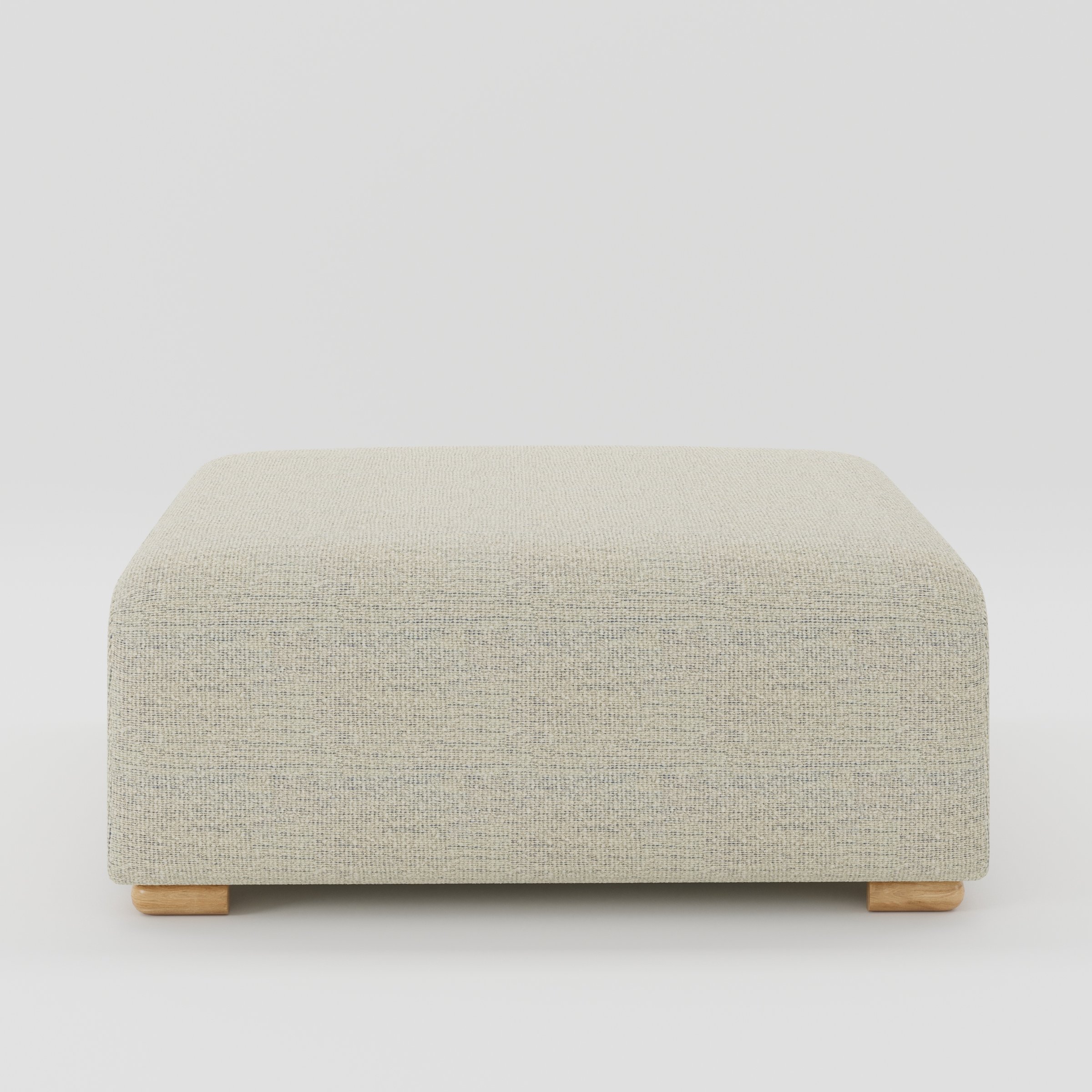 Tay footstool in Orsay Boucle Cream and Marine shown front-on against a neutral studio backdrop.