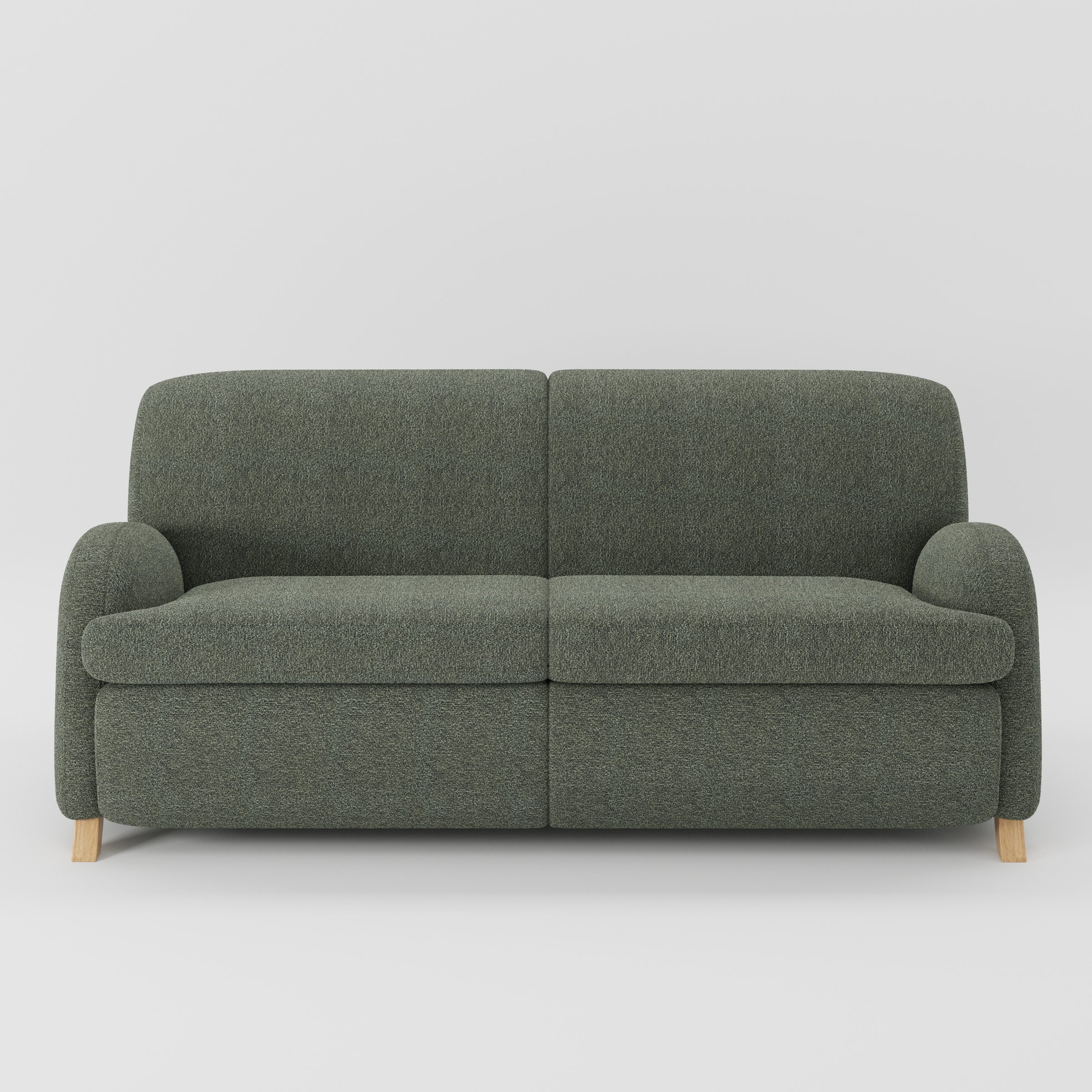 Rye sofa in Kilda Boucle Moss shown front-on against a neutral studio backdrop.