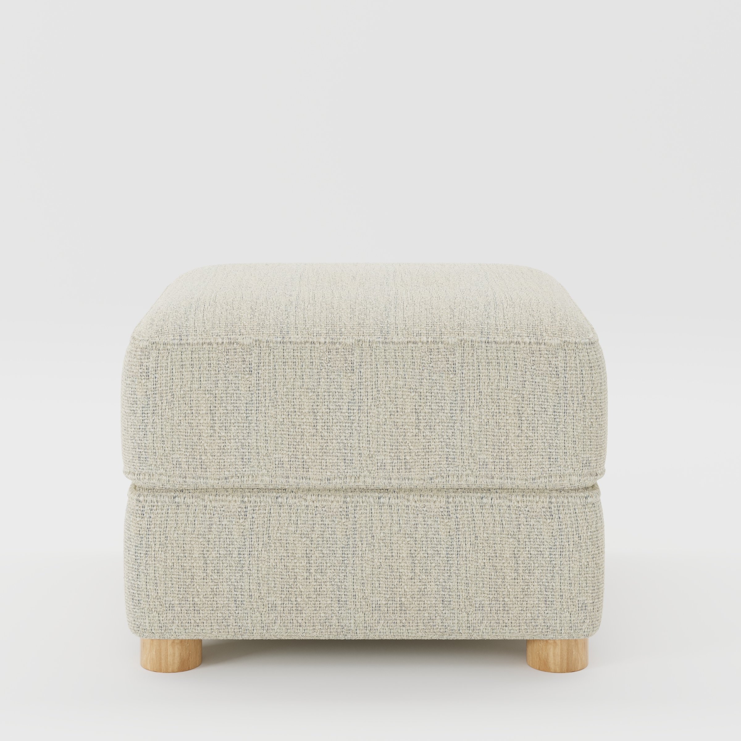 Fergus footstool in Orsay Boucle Cream and Marine shown front-on against a neutral studio backdrop.