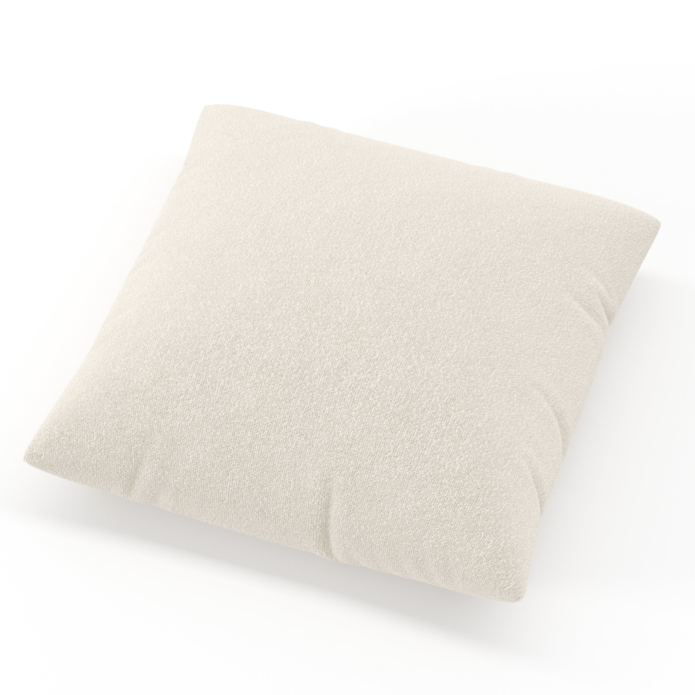 Block cushion in Kilda Boucle Cream, square simple cushion in soft cream boucle with clean edges and soft structure, size 50cm x 50cm