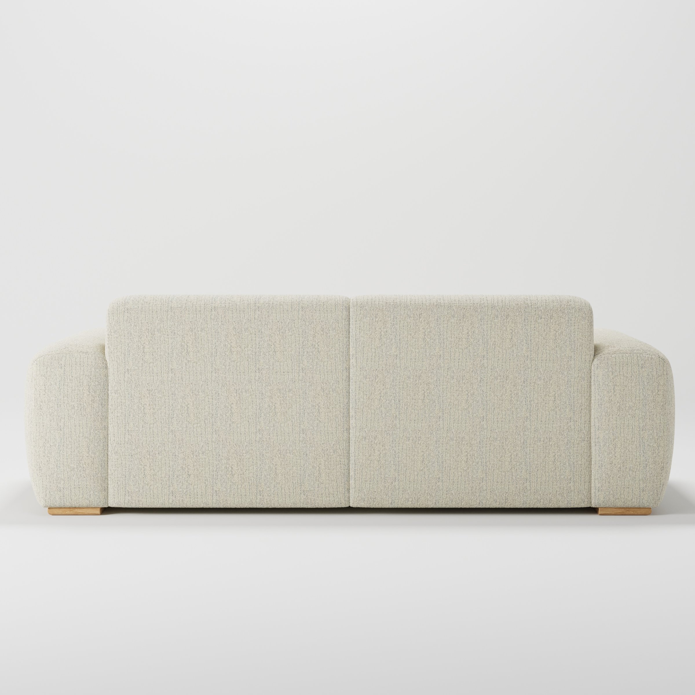 Darwell sofa in Orsay Boucle Cream and Marine shown from the rear highlighting back cushions and upholstery finish.