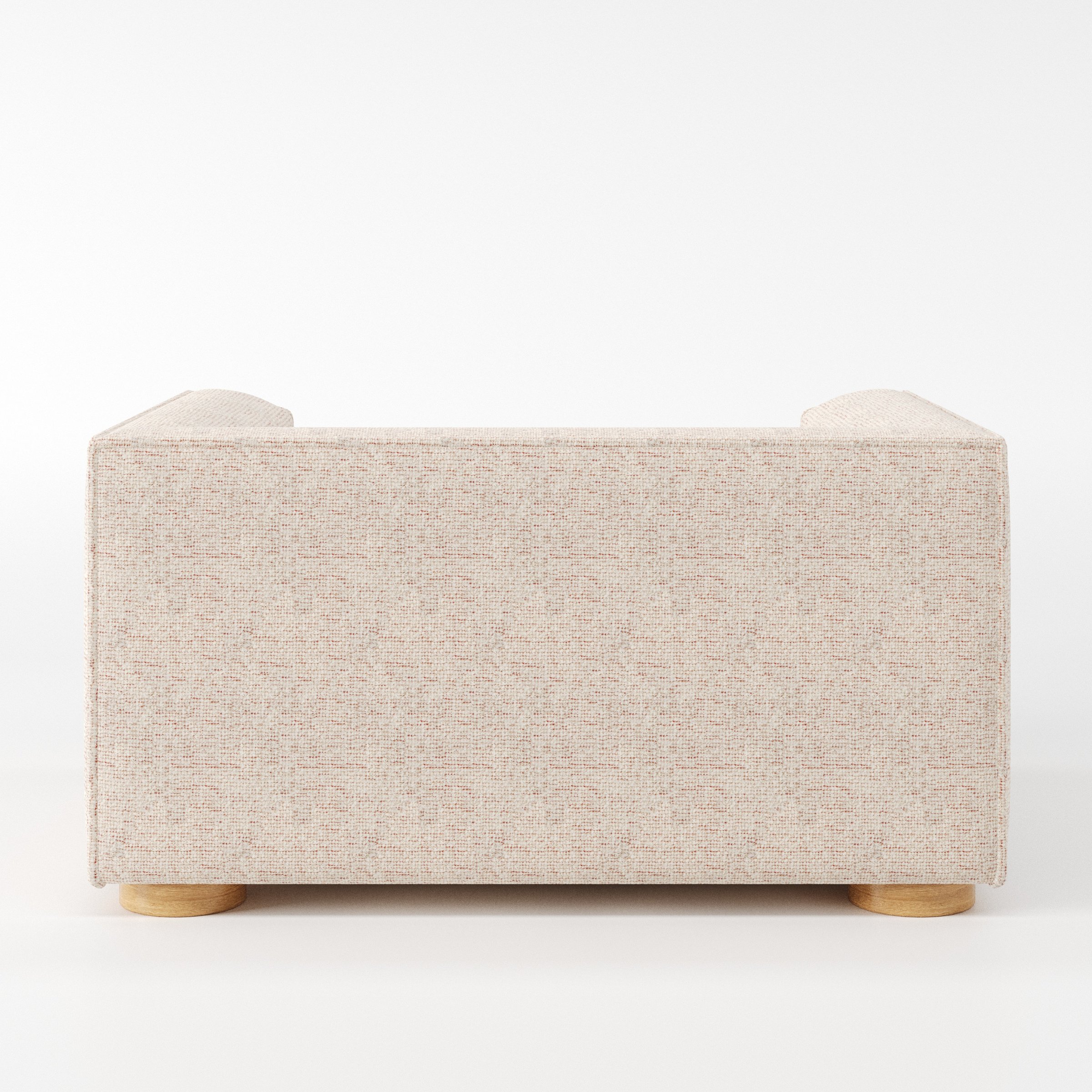 Feale armchair in Orsay Boucle Cream and Copper shown from the rear highlighting backrest shape and upholstery finish.