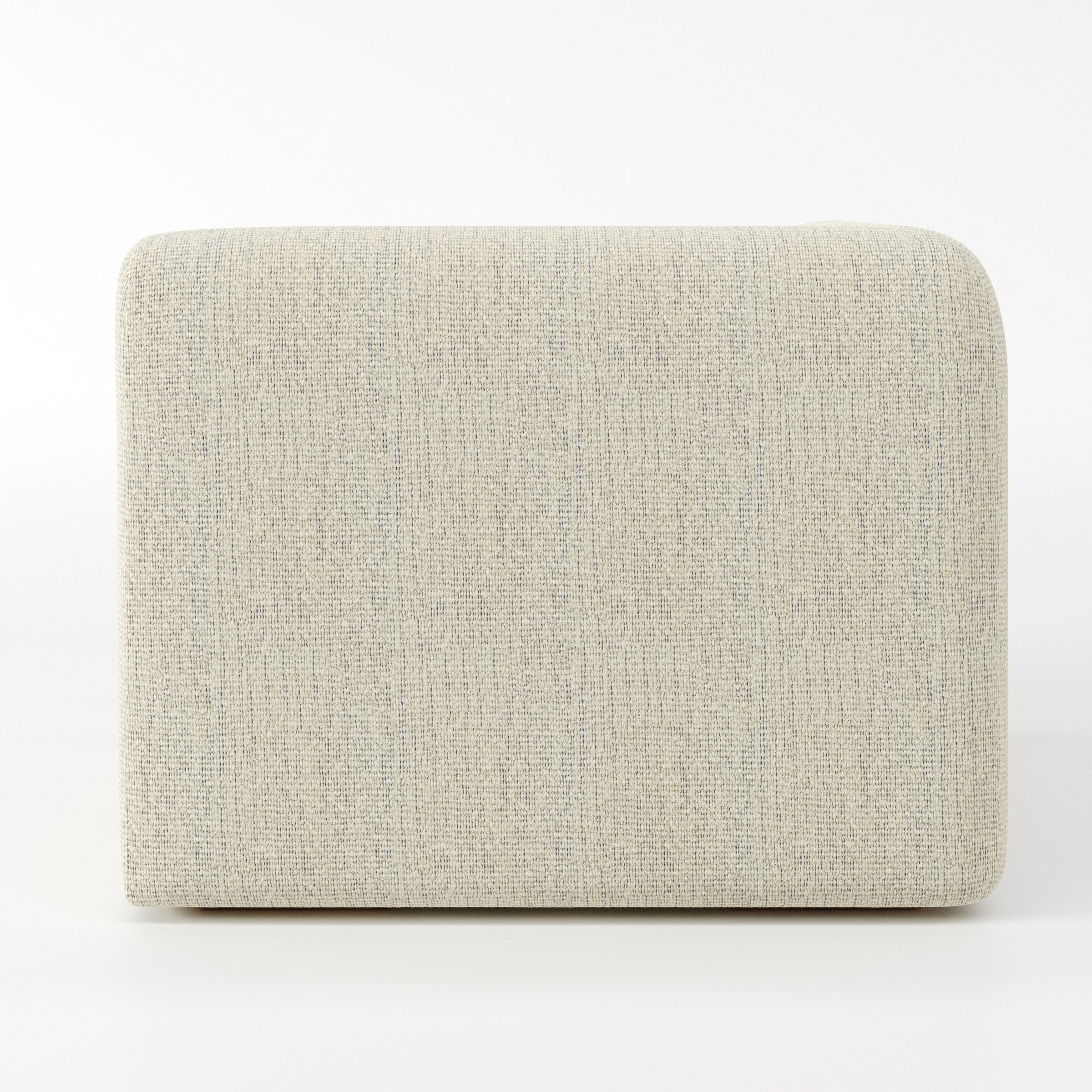 Drumquin modular sofa corner unit in Orsay Bouclé Cream and Marine shown from the rear highlighting its clean, fully upholstered back.