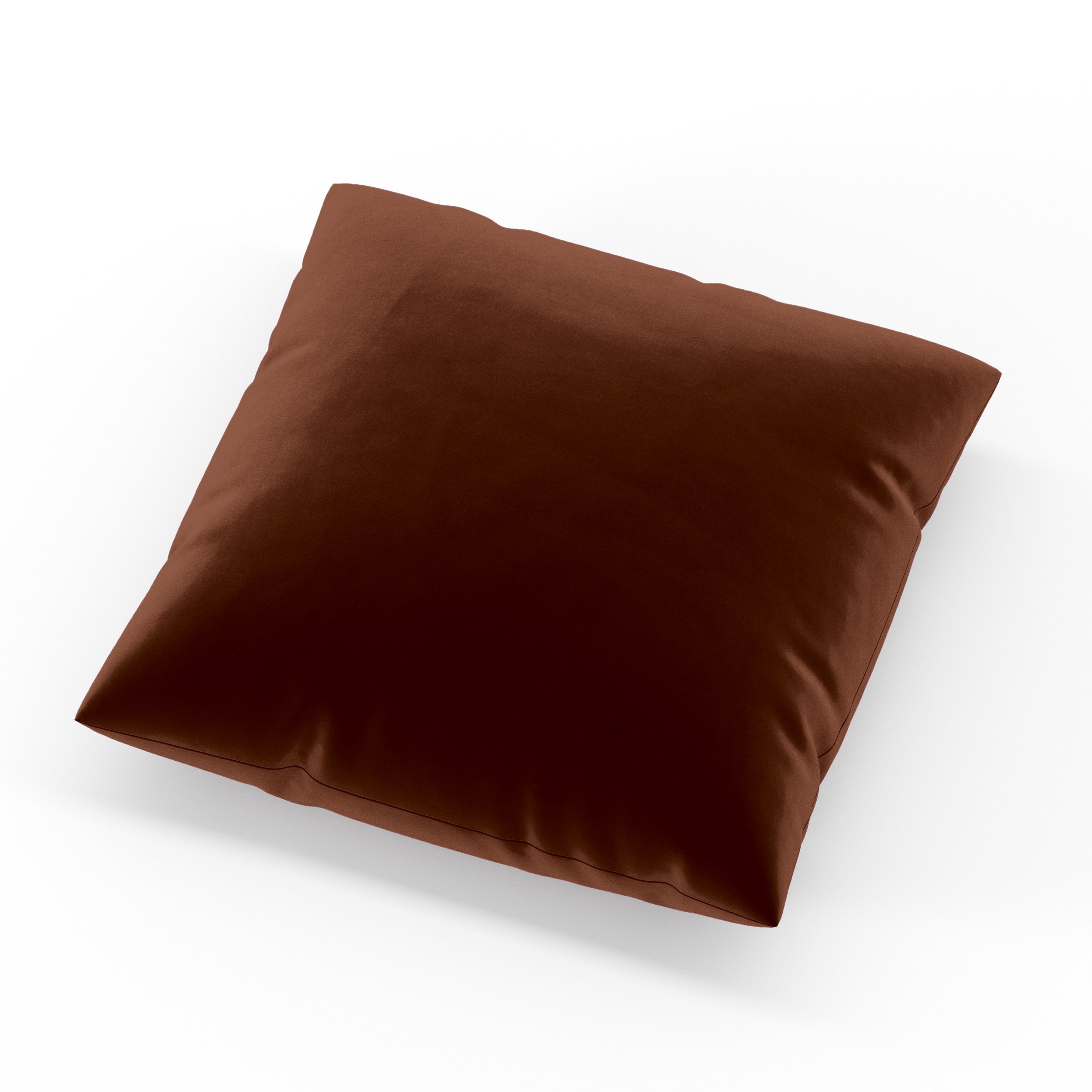 Block Cushion square cushion upholstered in Plush EasyClean Velvet in Maple, size 40cm x 40cm.