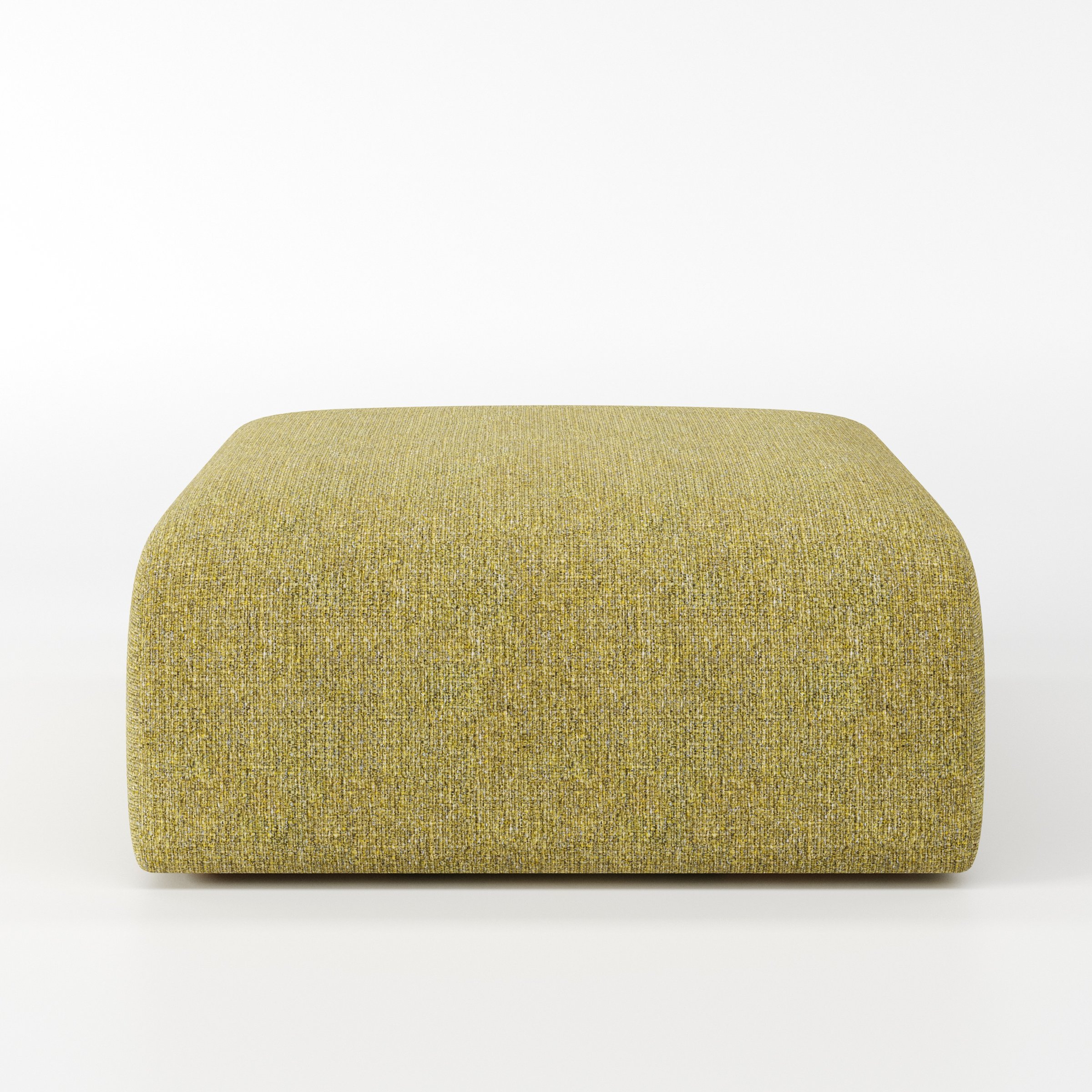 Drumquin footstool in Heyling Tweed Sencha shown front-on against a neutral studio backdrop.