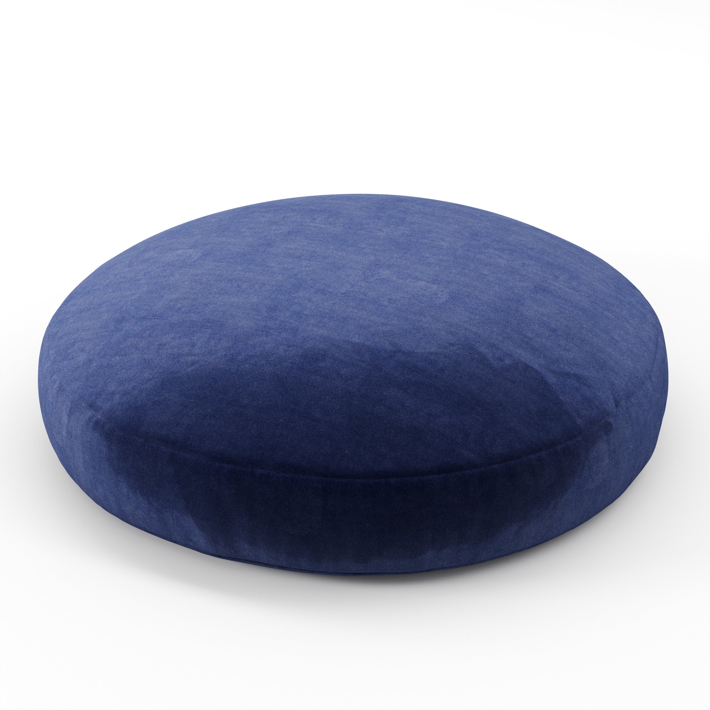 Halo cushion in Noss Velvet Navy, round simple cushion in rich navy velvet with smooth curved silhouette, size 60cm x 8.75cm