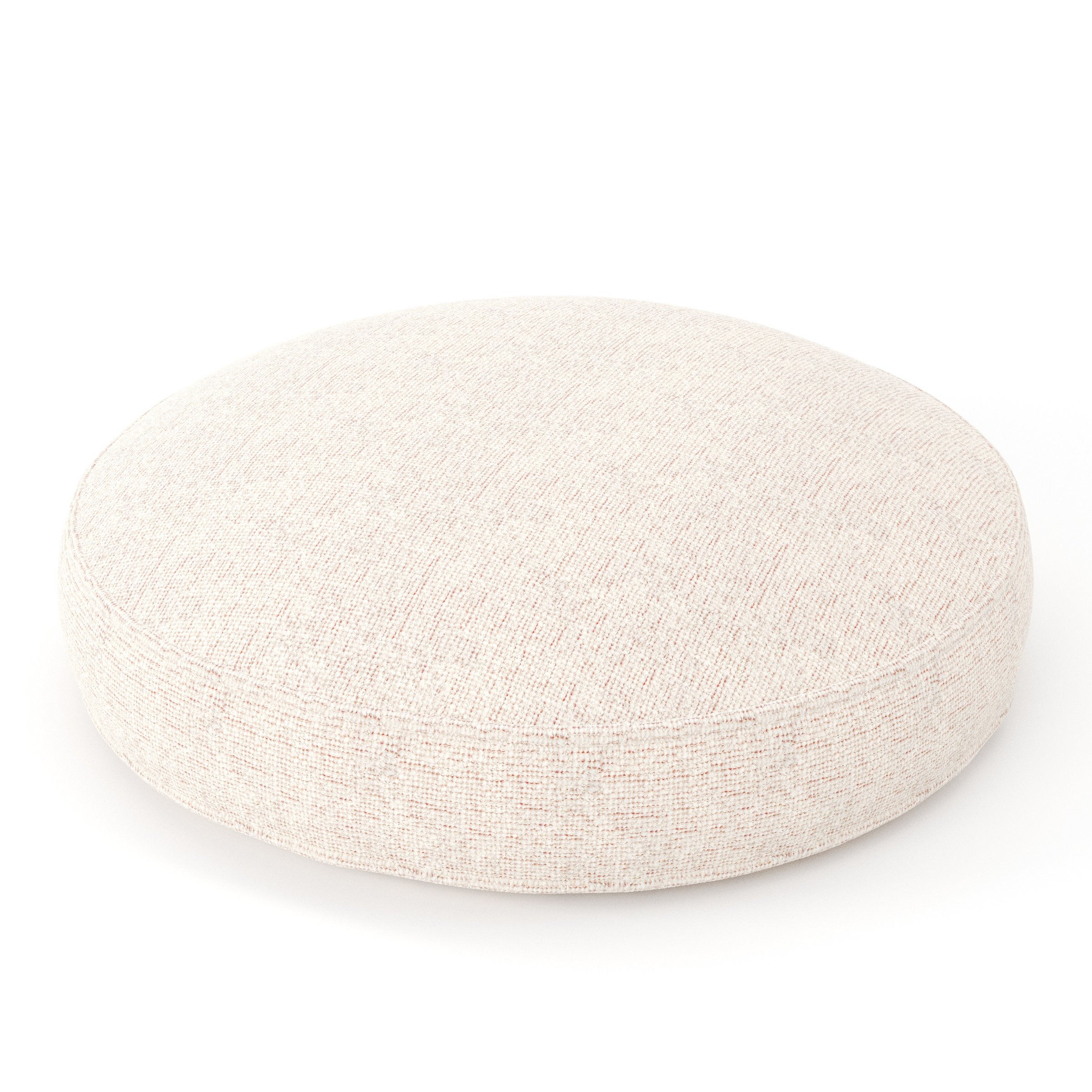Orbit cushion in Orsay Boucle Cream and Copper, round simple cushion with border and piping in textured boucle with cream and copper tones, size 60cm x 8.75cm