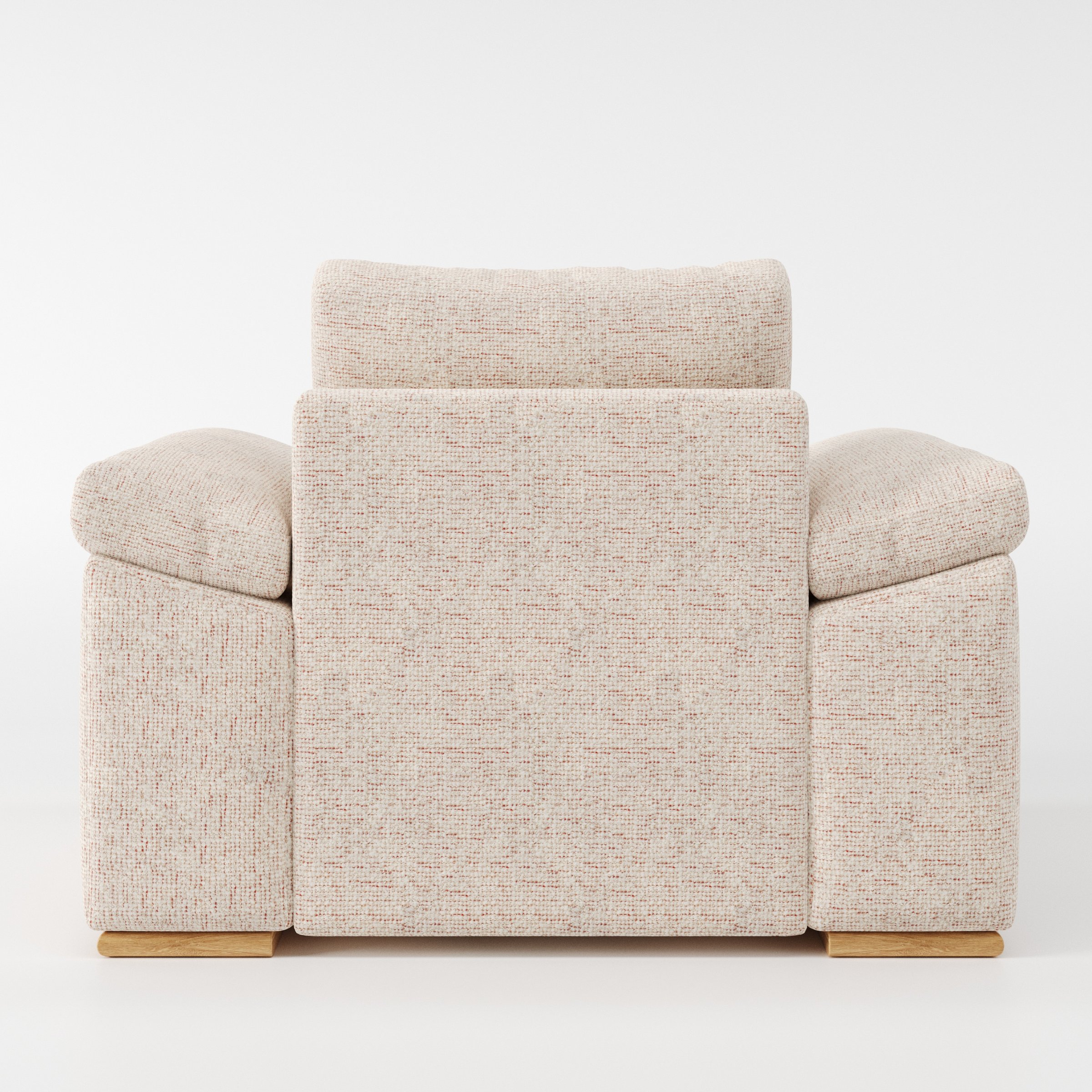 Moy armchair in Orsay Boucle Cream and Copper shown from the rear highlighting backrest shape and upholstery finish.