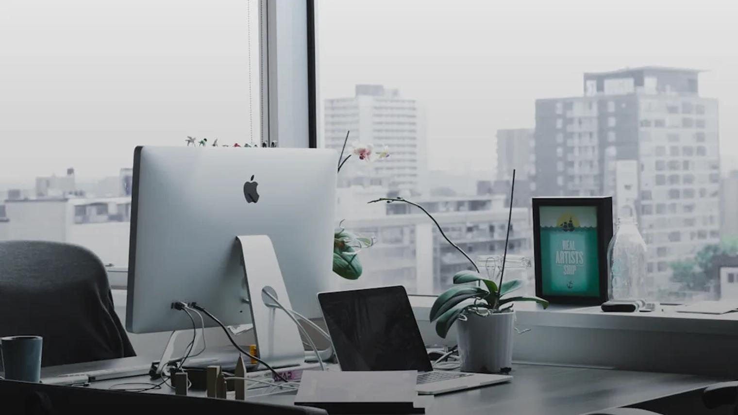 closeup photo of silver iMac