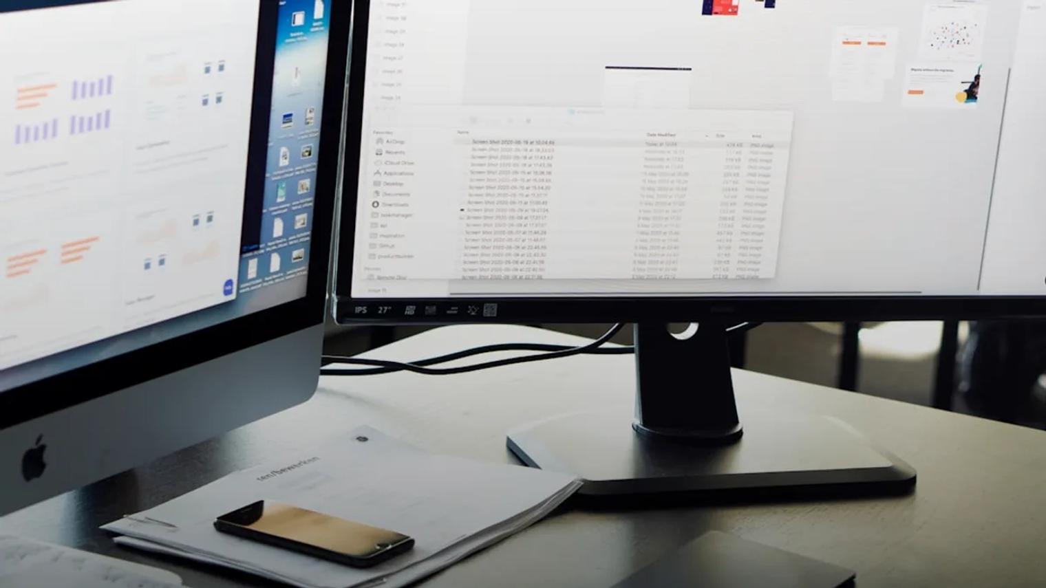 black flat screen computer monitor