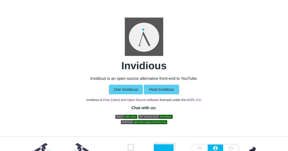 Invidious homepage hero