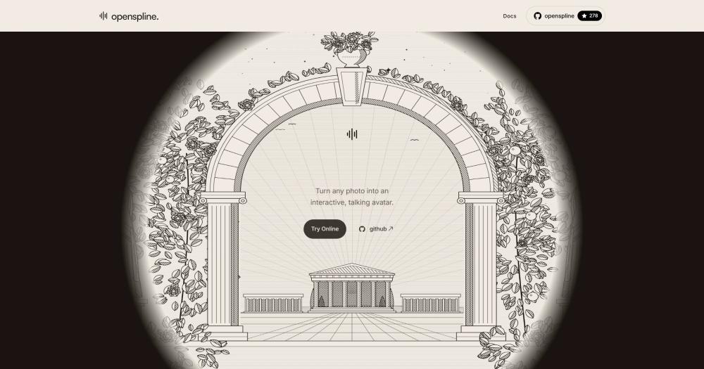 Openspline homepage: Turn any photo into an interactive, talking avatar