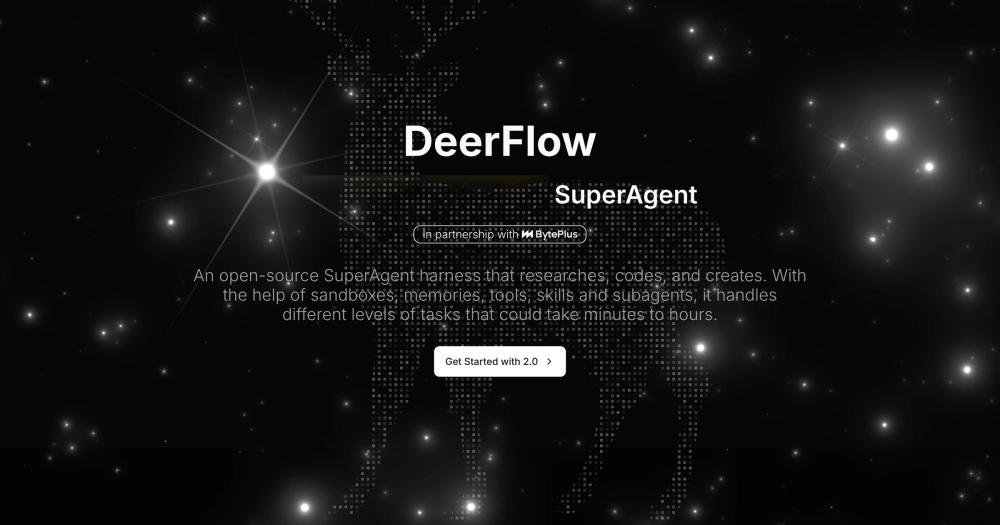 DeerFlow official homepage hero